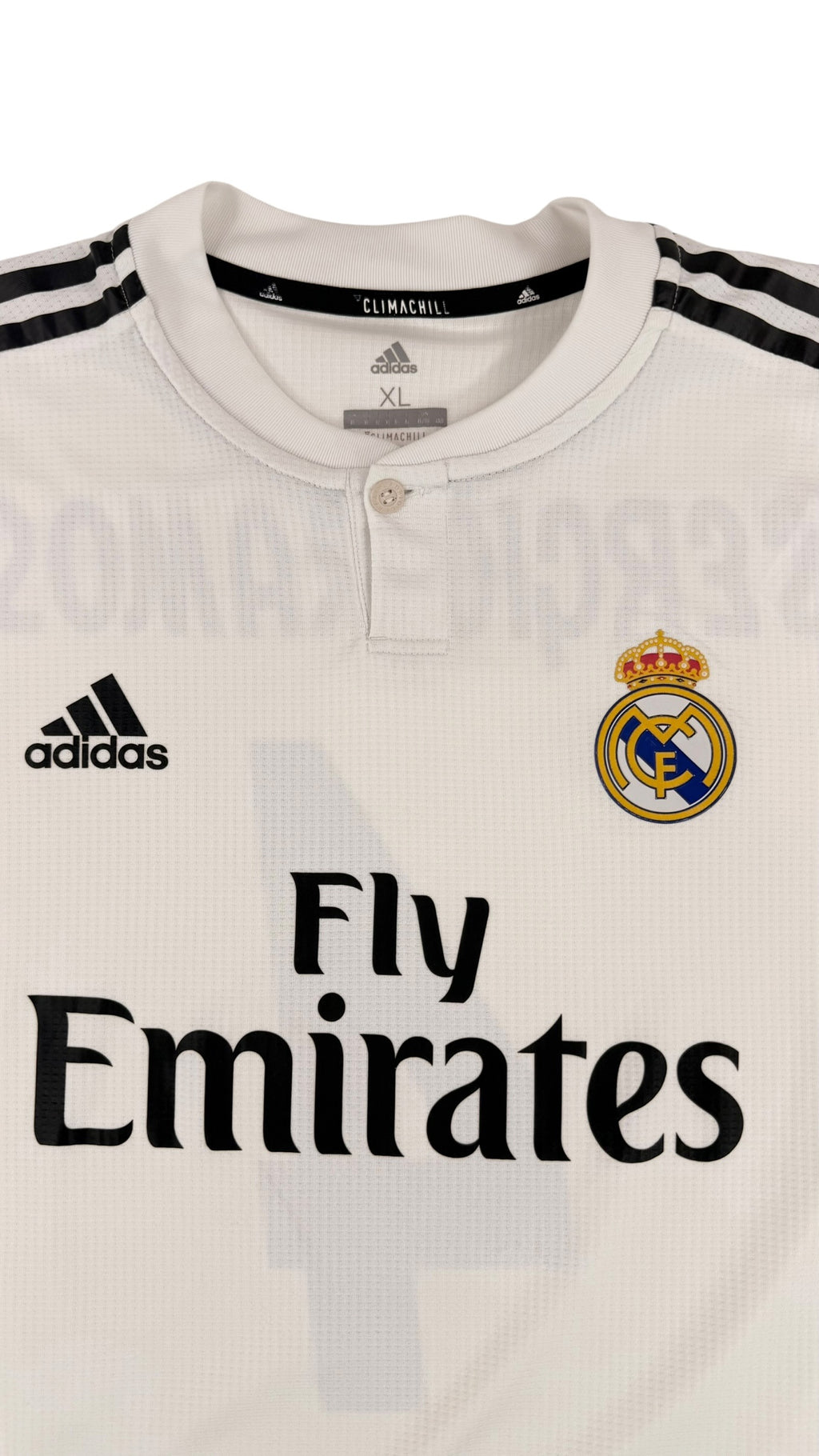 REAL MADRID 2018/19 HOME SHIRT L/S - #4 SERGIO RAMOS (SIZE XL)