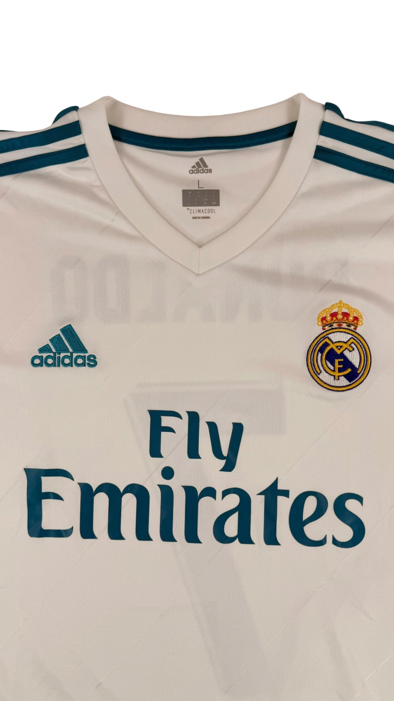 REAL MADRID 2017/18 HOME SHIRT - #7 RONALDO (SIZE L)