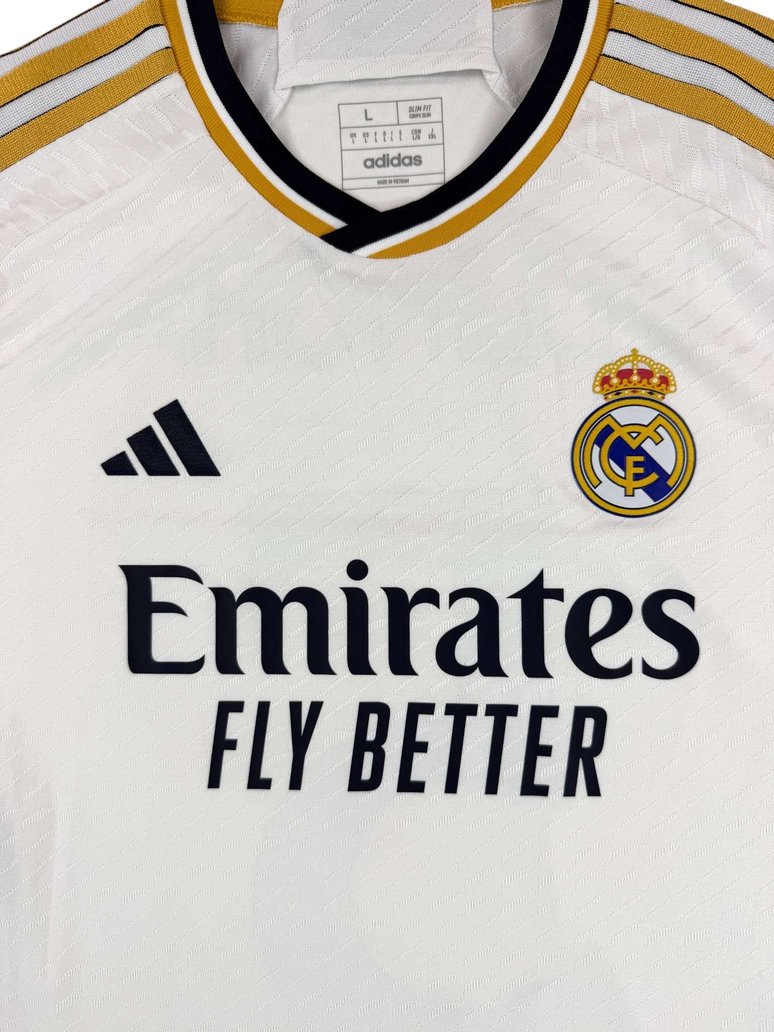 REAL MADRID 2023/2024 HOME SHIRT - PLAYER ISSUE #5 BELLINGHAM (SIZE L)