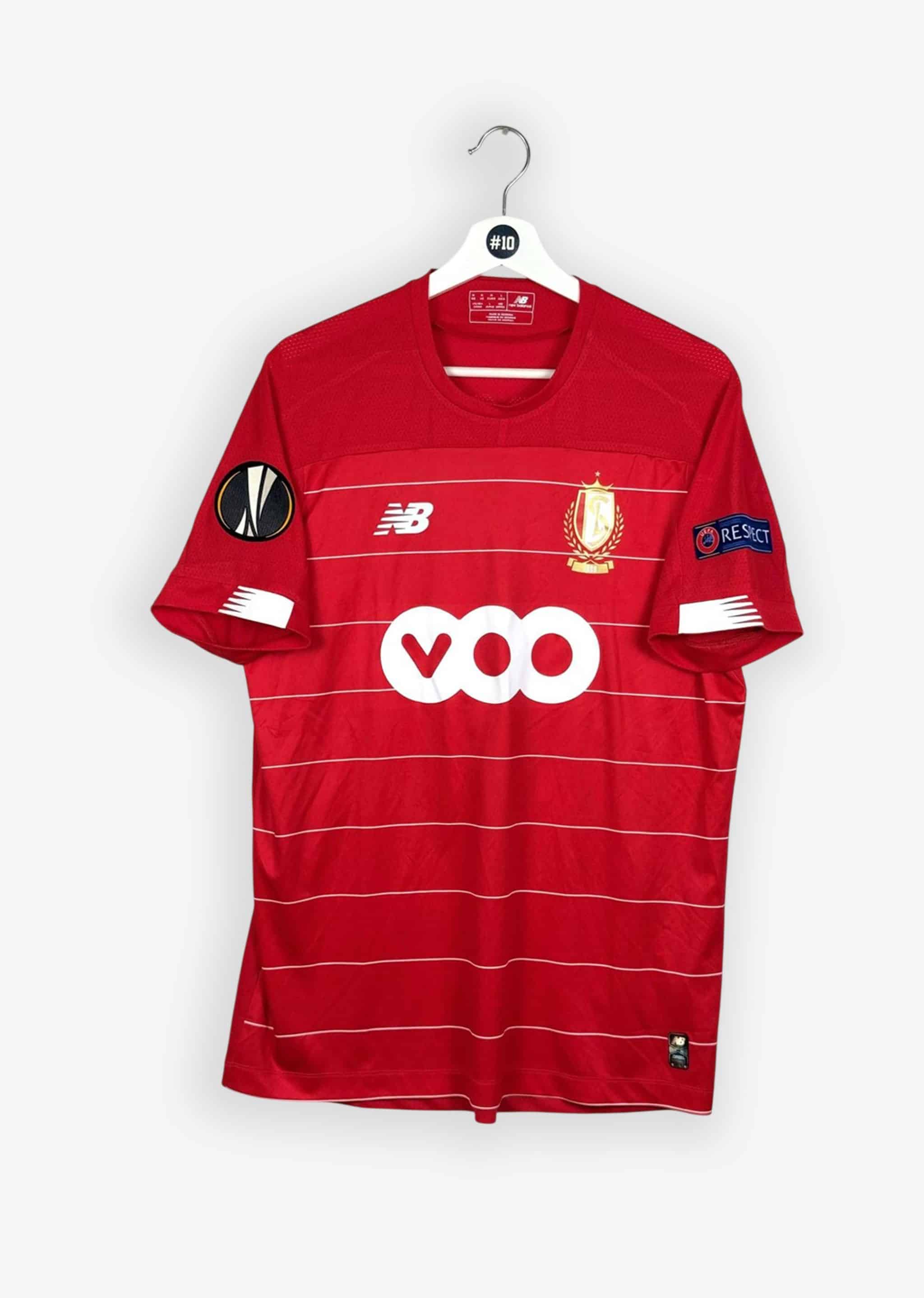 STANDARD DE LIÈGE 2019/20 HOME SHIRT - MATCHWORN/ISSUED SIGNED EUROPE LEAGUE #40 MPOKU (SIZE M)
