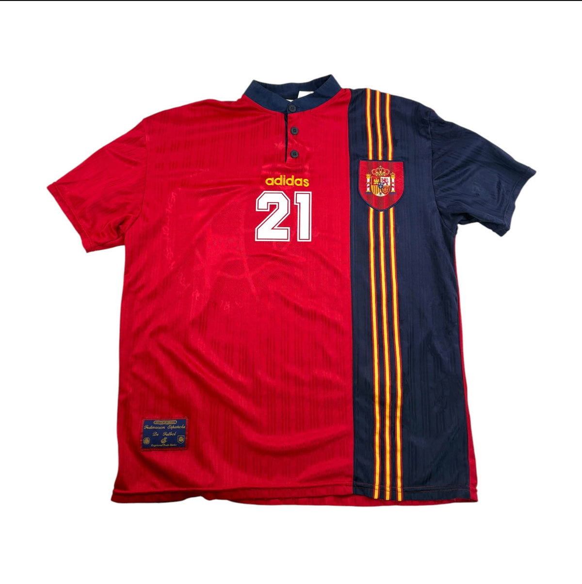 SPAIN 1996/98 HOME SHIRT - #21 LUIS ENRIQUE (SIZE XL)