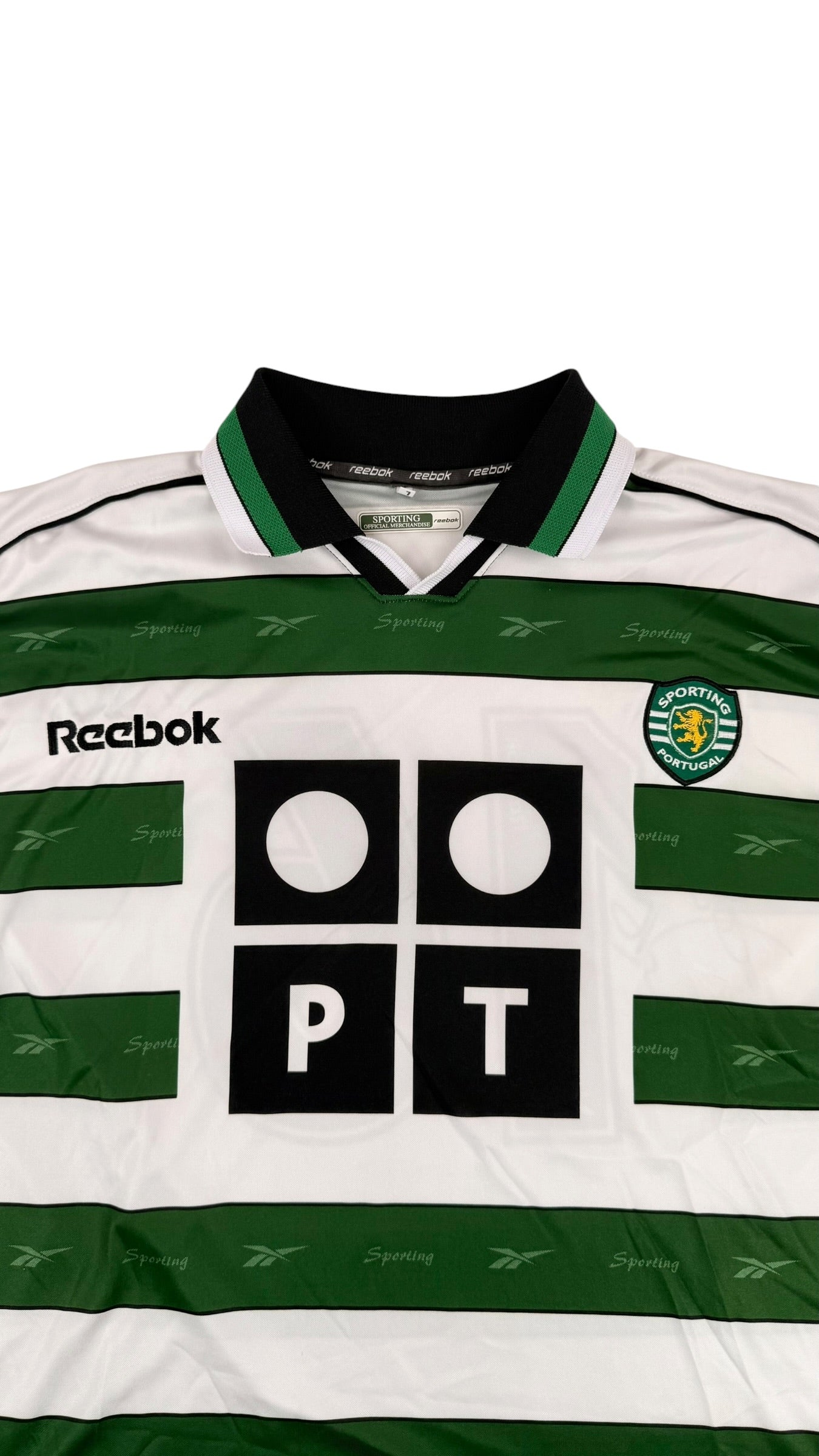 SPORTING 2001/02 HOME SHIRT - SIGNED #16 JARDEL (SIZE L)
