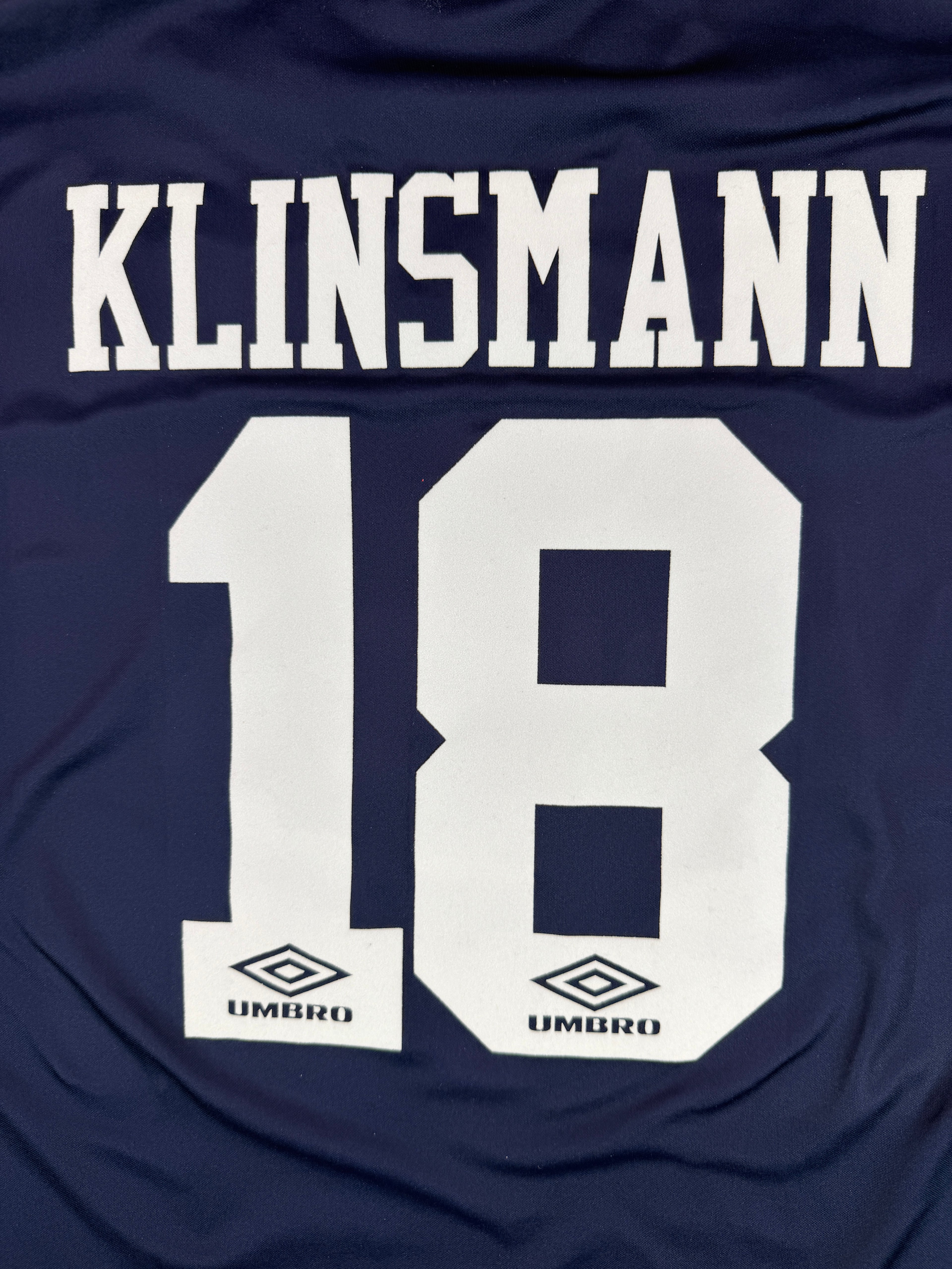 TOTTENHAM 1994/1995 AWAY SHIRT - #18 KLINSMANN (SIZE XL)