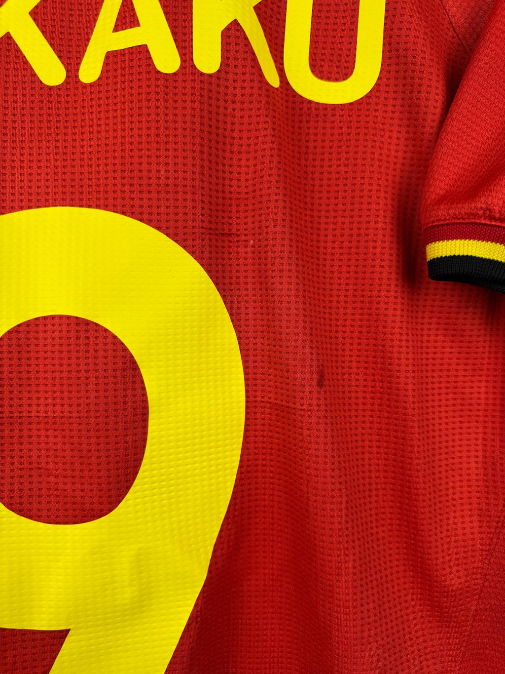 BELGIUM 2014/15 HOME SHIRT - #9 LUKAKU (SIZE S)