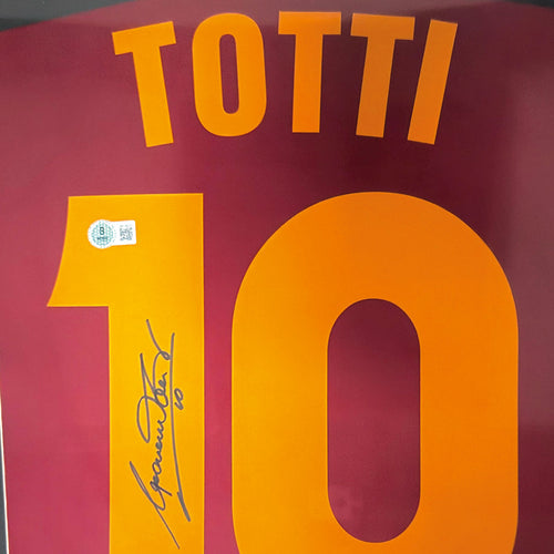 AS ROMA 1998/99 HOME SHIRT - #10 TOTTI SIGNED & FRAMED, BECKETT COA INCL.