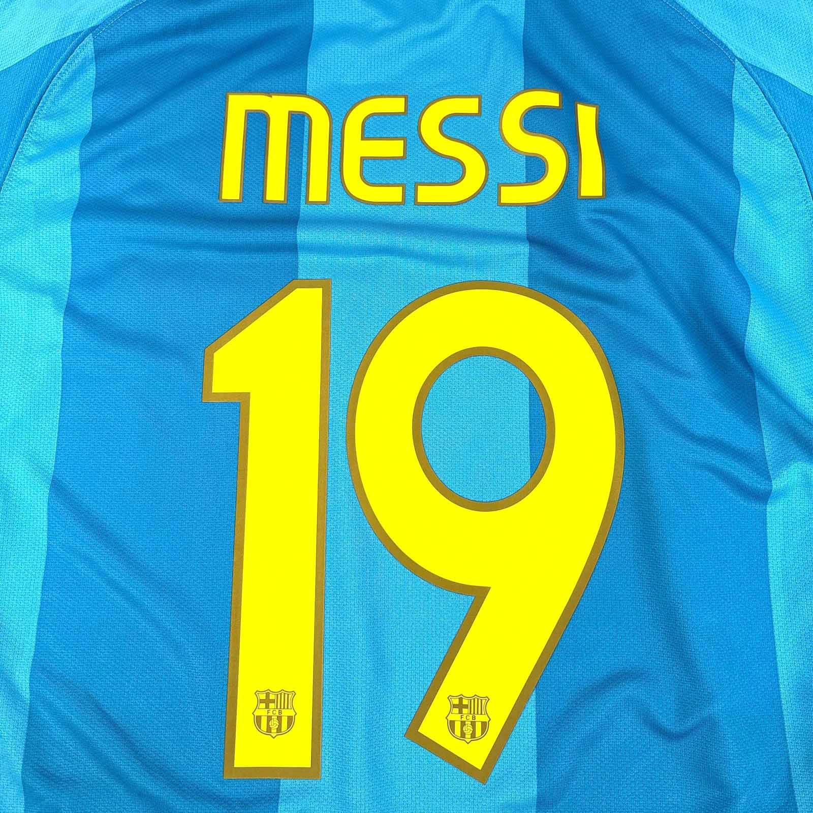 FC BARCELONA 2007/08 AWAY SHIRT #19 MESSI (SIZE XL)