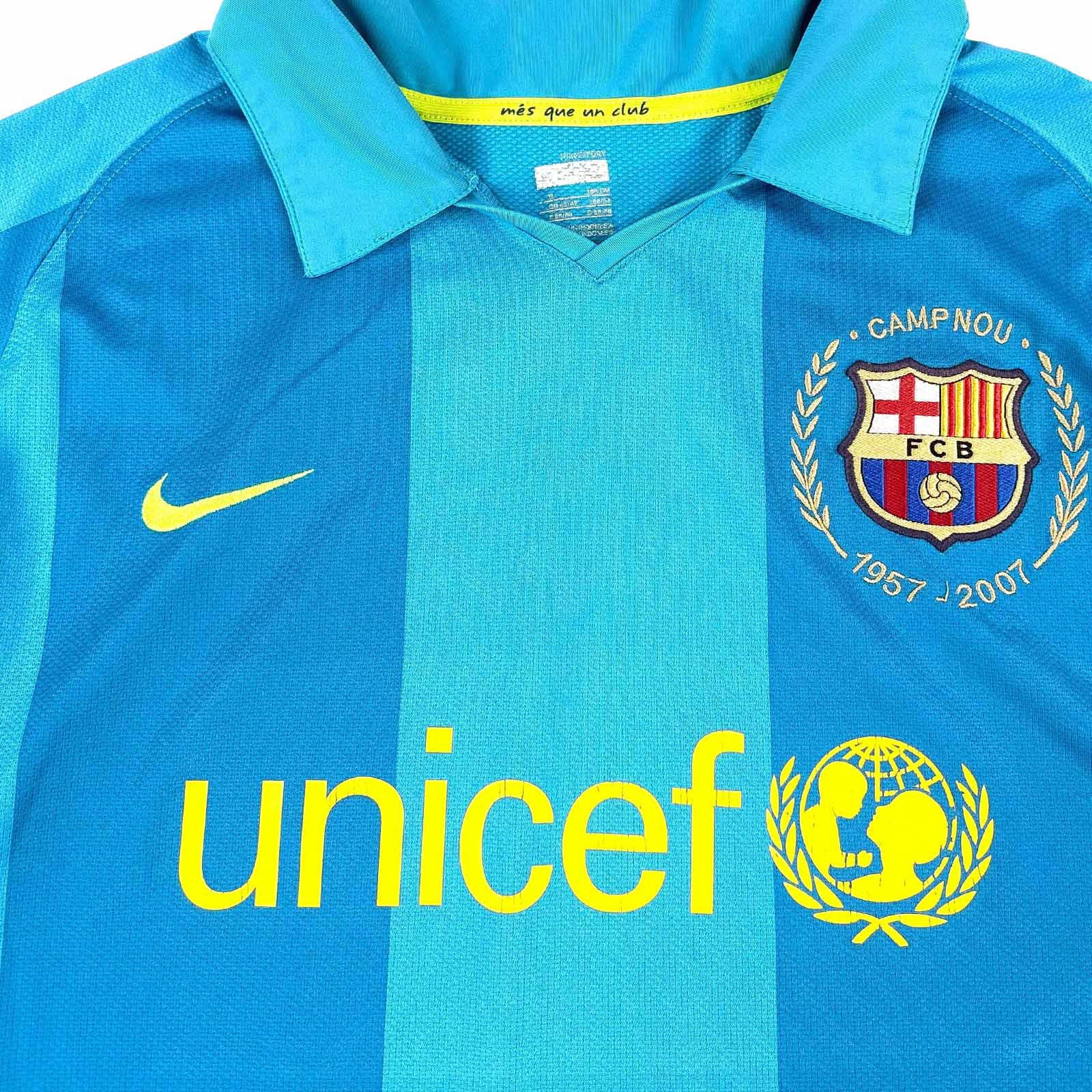 FC BARCELONA 2007/08 AWAY SHIRT #19 MESSI (SIZE XL)