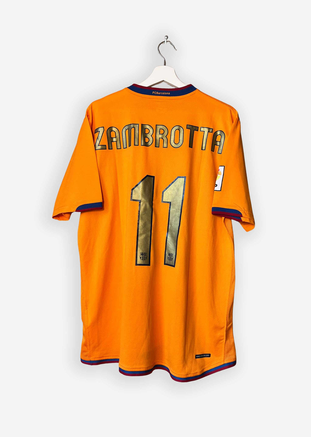 FC BARCELONA 2006/07 AWAY SHIRT - #11 ZAMBROTTA (SIZE L)