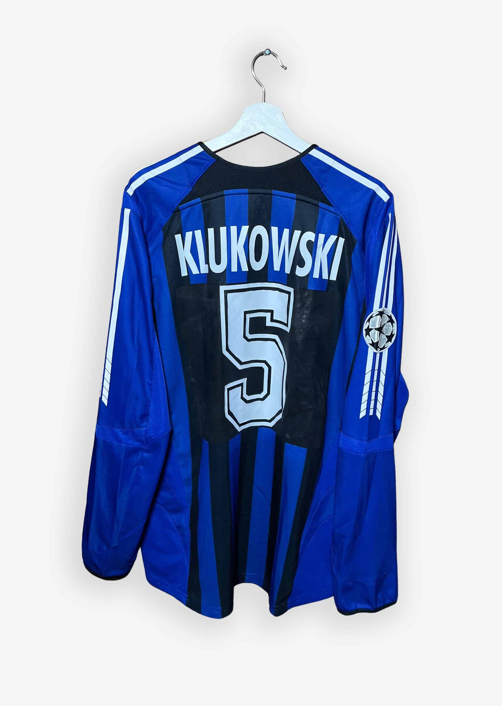 CLUB BRUGGE 2005/06 HOME SHIRT – MATCH ISSUED #5 KLUKOWSKI (SIZE XL)