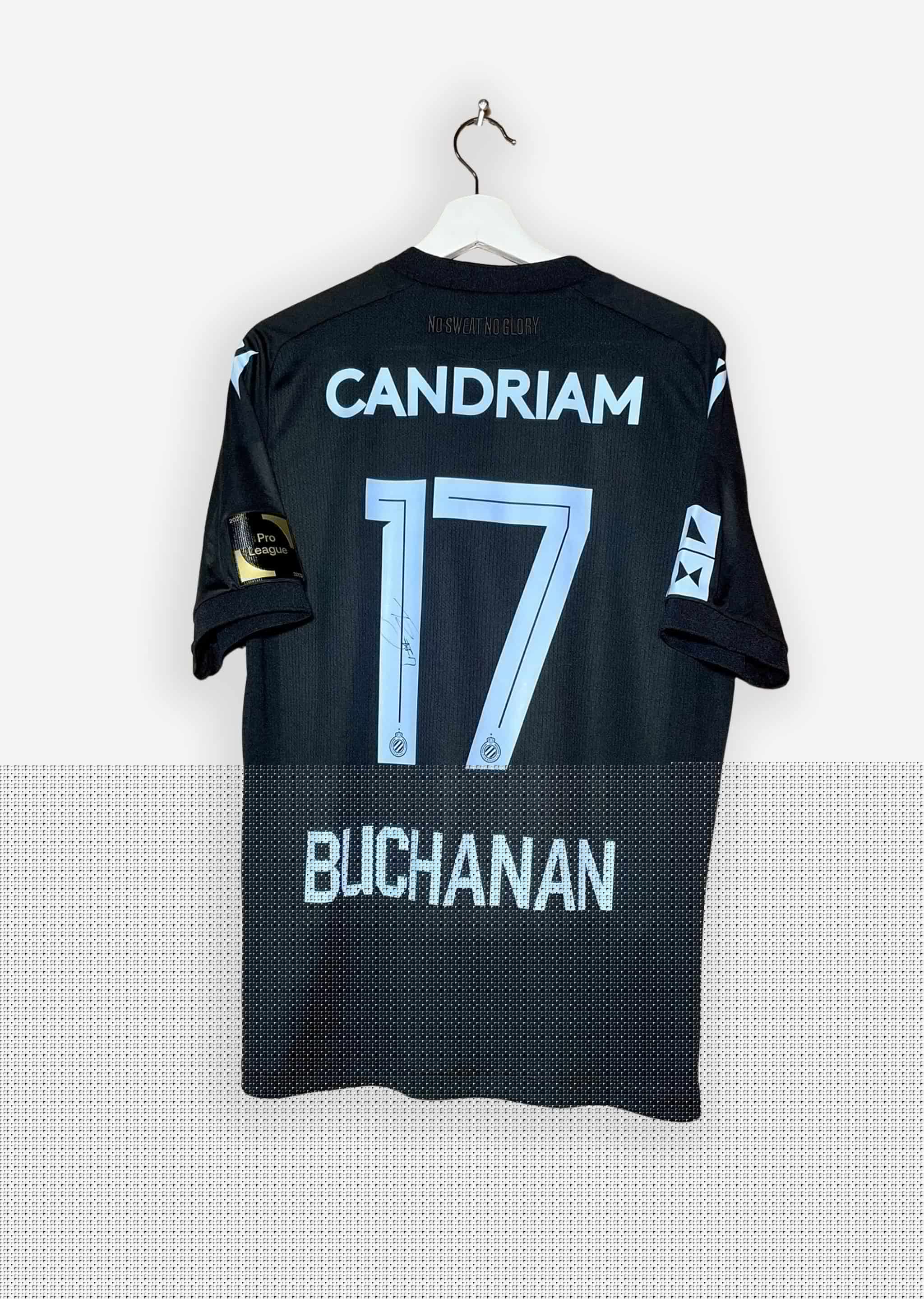 CLUB BRUGGE 2022/23 THIRD SHIRT - MATCHWORN/ISSUED SIGNED #17 BUCHANAN (SIZE M) COA INCL.