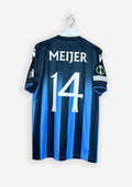 CLUB BRUGGE 2023/24 HOME SHIRT - MATCHWORN/ISSUED UEFA CUP VS LUGANO #14 MEIJER (SIZE L)
