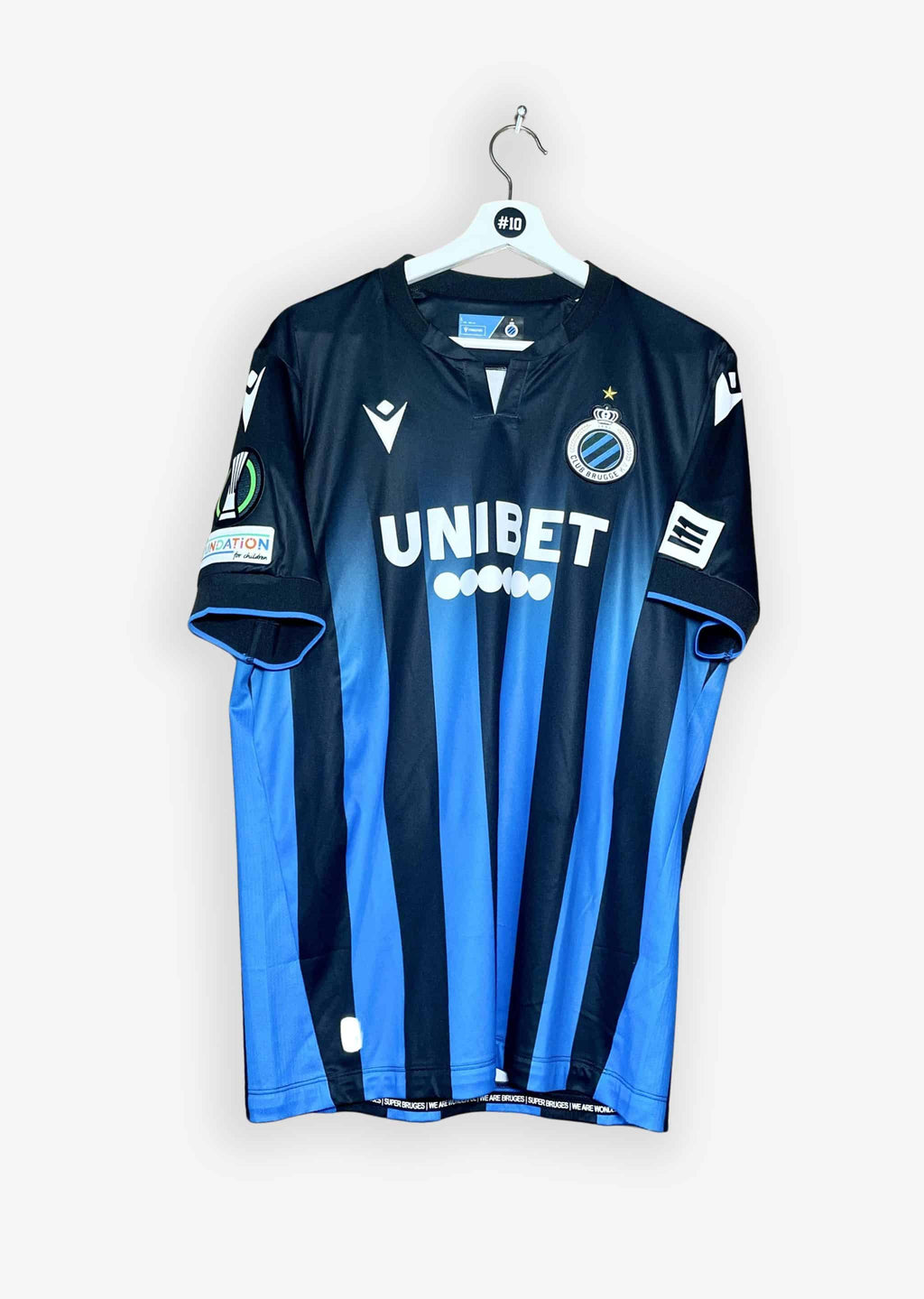 CLUB BRUGGE 2023/24 HOME SHIRT - MATCHWORN/ISSUED UEFA CUP VS LUGANO #14 MEIJER (SIZE L)