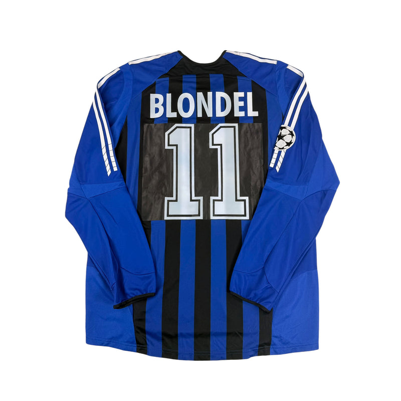 CLUB BRUGGE 2005/06 HOME SHIRT L/S - MATCHWORN/ISSUED CHAMPIONS LEAGUE #11 BLONDEL (SIZE XL)