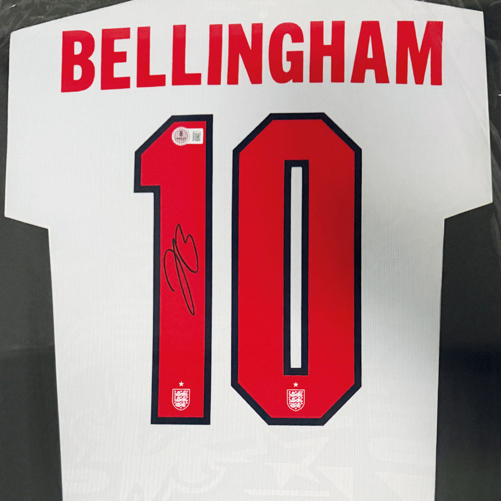 ENGLAND 2026 - #10 BELLINGHAM SIGNED & FRAMED, BECKETT COA INCL.