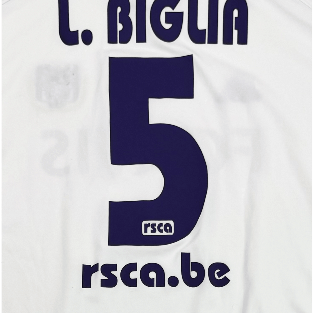 RSC ANDERLECHT 2005/06 HOME SHIRT - #5 BIGLIA (SIZE XL)