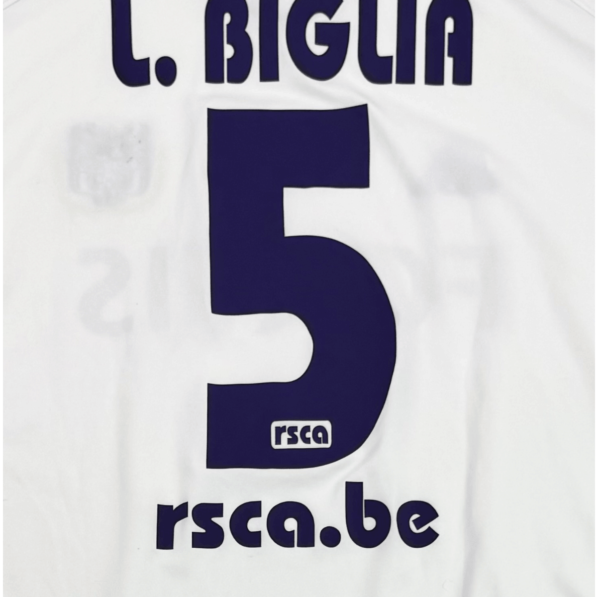 RSC ANDERLECHT 2005/06 HOME SHIRT - #5 BIGLIA (SIZE XL)