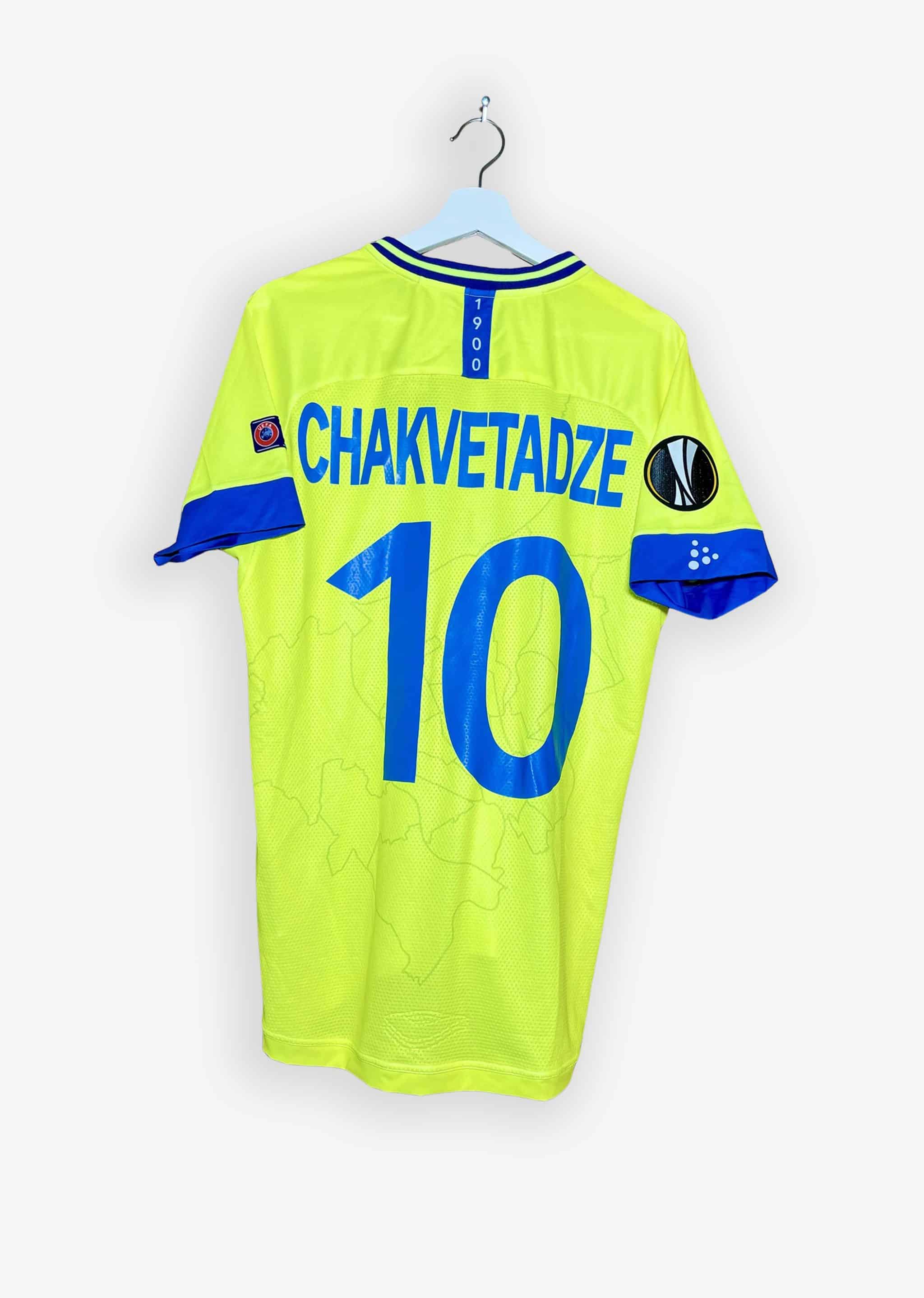 KAA GENT 2020/21 AWAY SHIRT  VS BELGRADO – MATCHWORN/ ISSUED #10 CHAKVETADZE (SIZE L)