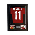 LIVERPOOL 2018/19 HOME SHIRT - #11 SALAH SIGNED & FRAMED BECKETT COA INCL.
