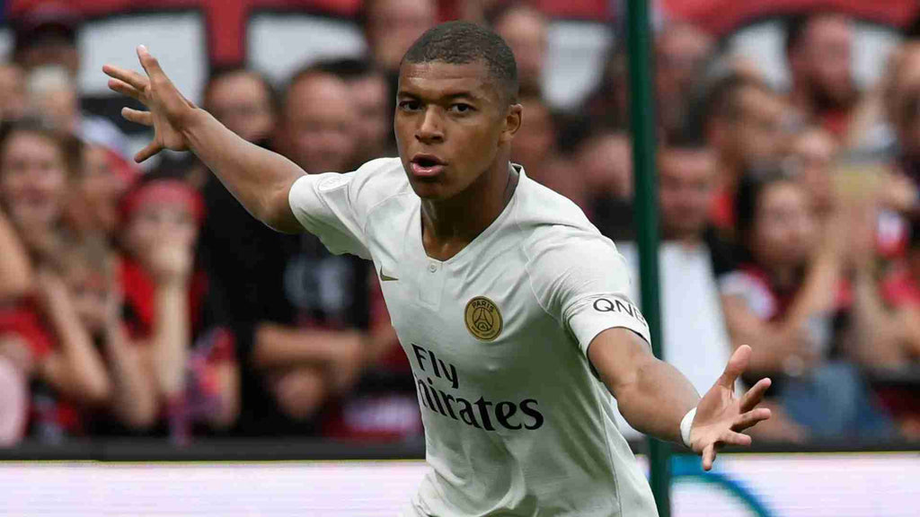 PARIS SAINT-GERMAIN 2018/19 AWAY SHIRT - #7 MBAPPE (SIZE L) NWT