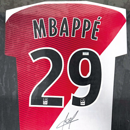 AS MONACO 2016/17 - #29 MBAPPE SIGNED & FRAMED, METROGRAPHS COA INCL.