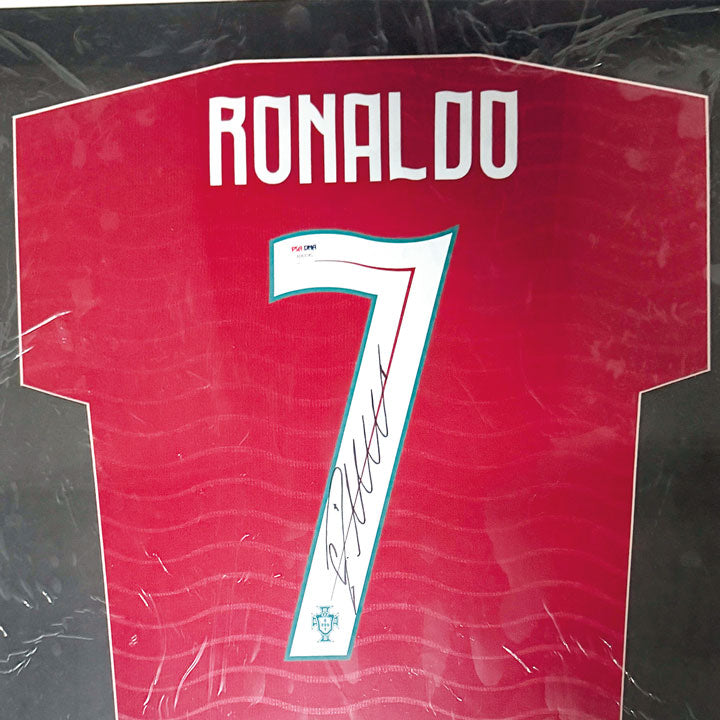 PORTUGAL 2026 HOME SHIRT - #7 RONALDO SIGNED & FRAMED, PSA COA INCL.