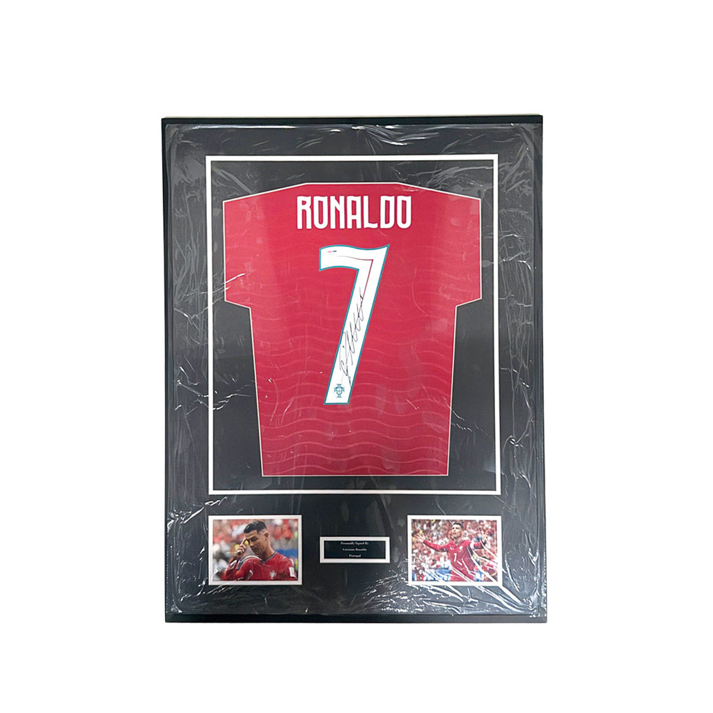 PORTUGAL 2026 HOME SHIRT - #7 RONALDO SIGNED & FRAMED, PSA COA INCL.
