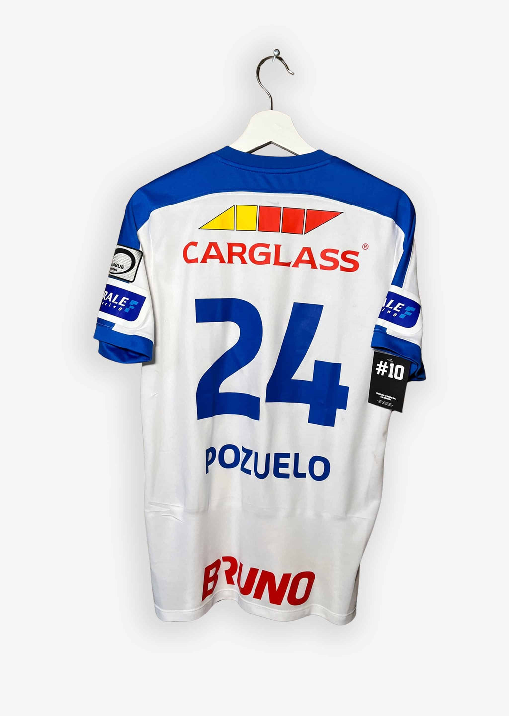 KRC GENK 2017/18 HOME SHIRT – MATCHWORN/ISSUED #24 POZUELO (SIZE M)