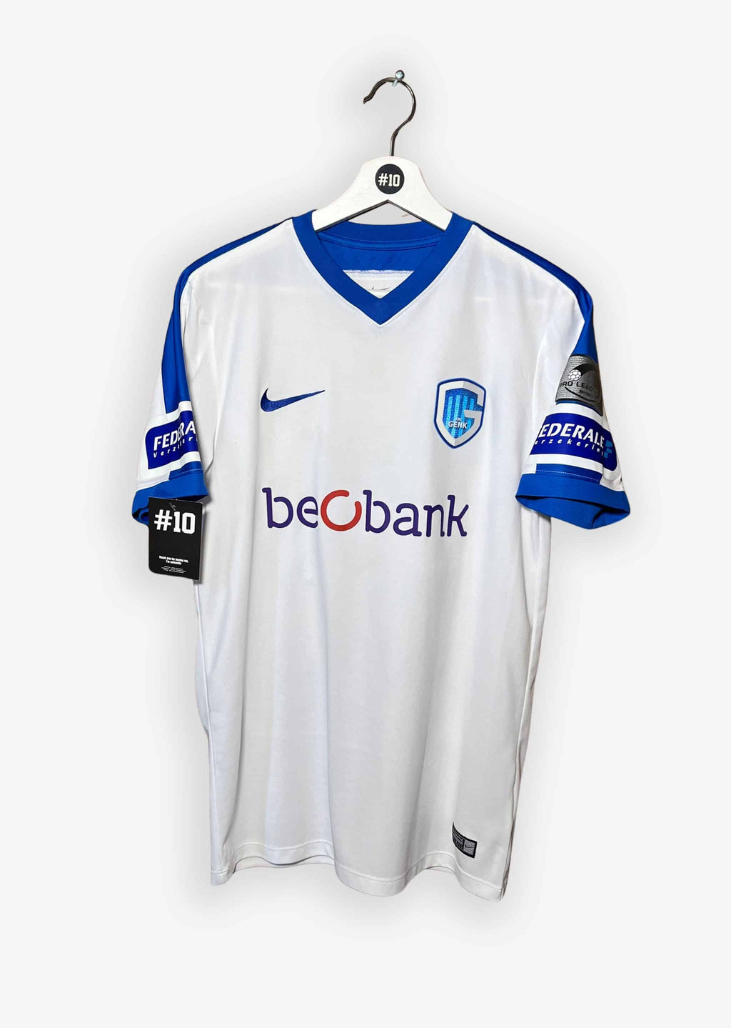 KRC GENK 2017/18 HOME SHIRT – MATCHWORN/ISSUED #24 POZUELO (SIZE M)