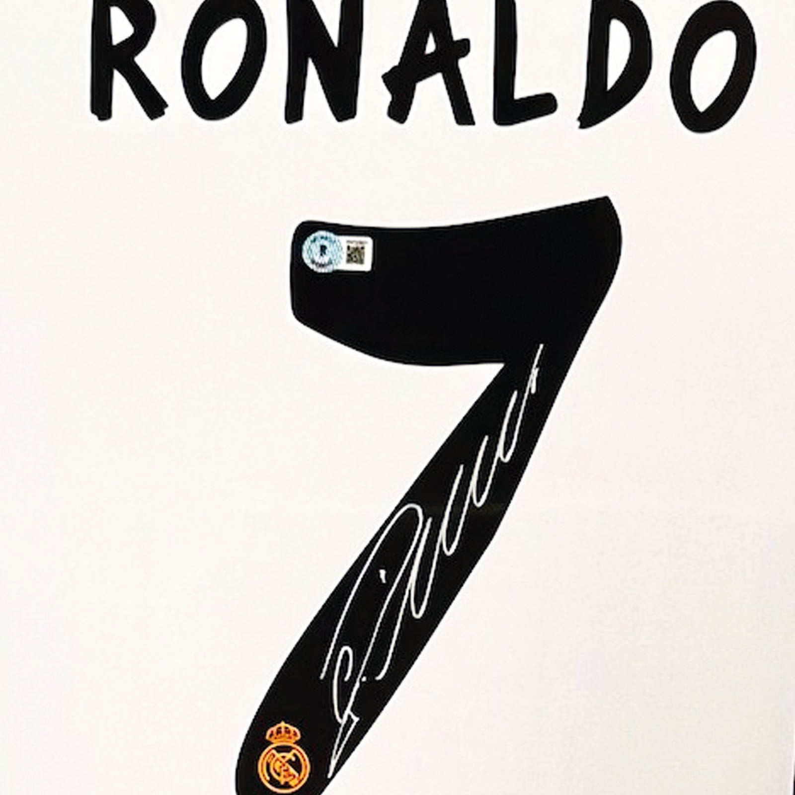 REAL MADRID 2013/14 HOME SHIRT - #7 CRISTIANO RONALDO SIGNED & FRAMED, BECKETT COA INCL.