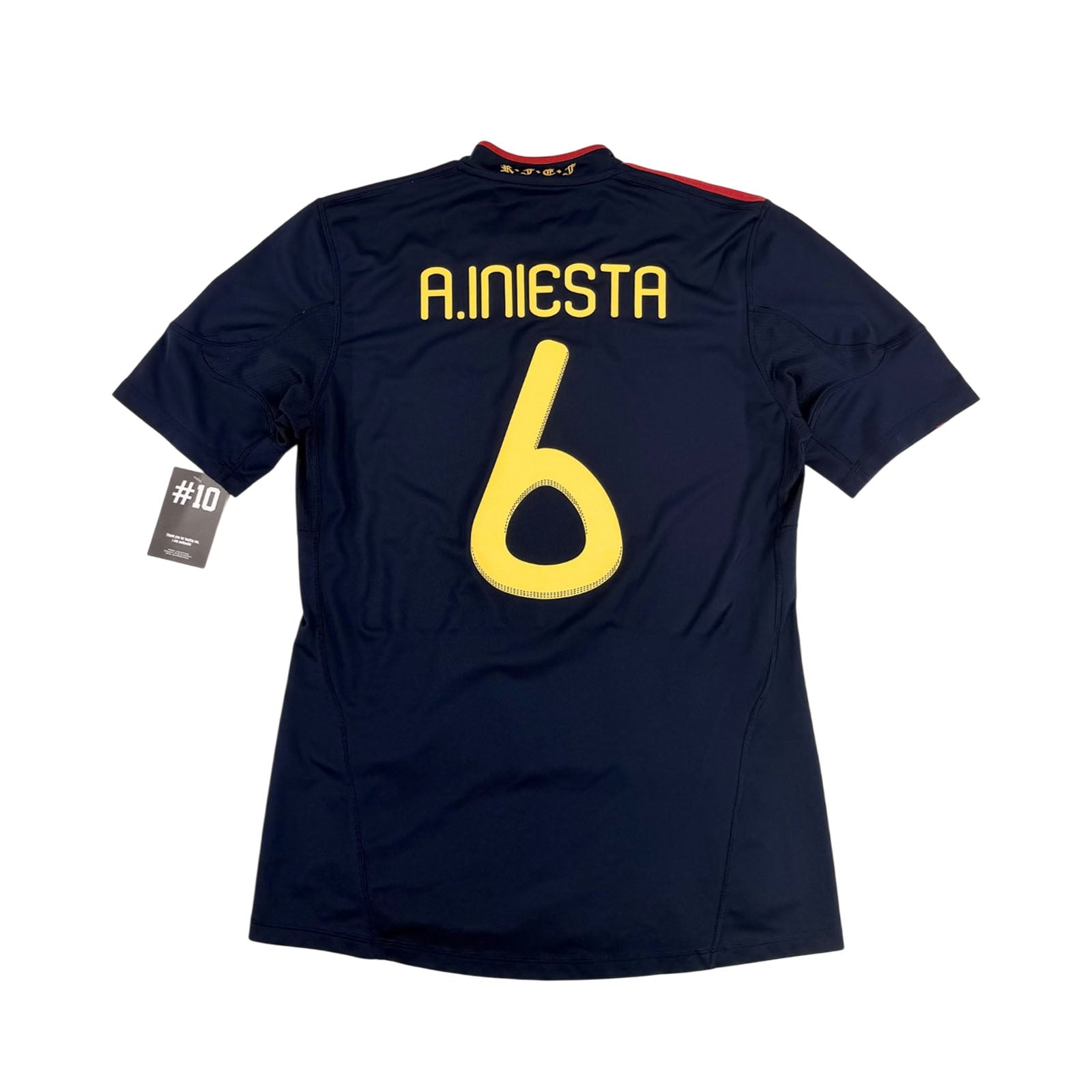 SPAIN 2010/11 AWAY SHIRT - #6 INIESTA (SIZE M)