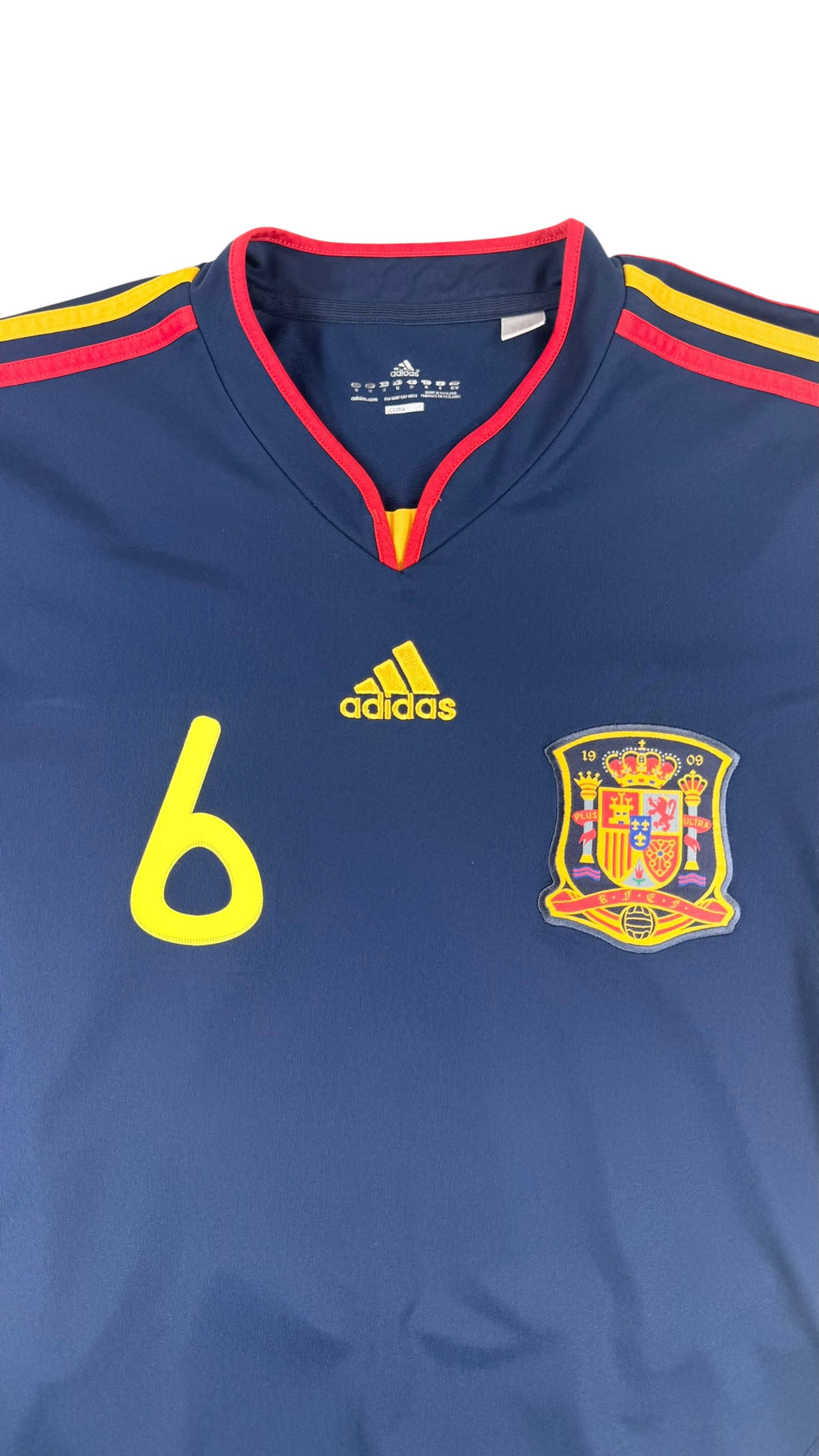 SPAIN 2010/11 AWAY SHIRT - #6 INIESTA (SIZE M)