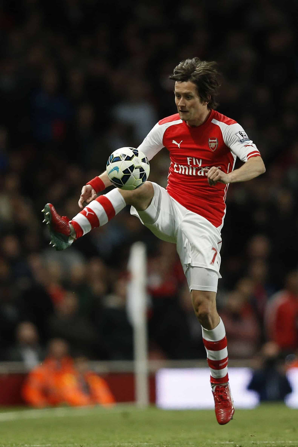 ARSENAL 2014/15 HOME SHIRT - #7 ROSICKY (SIZE M)