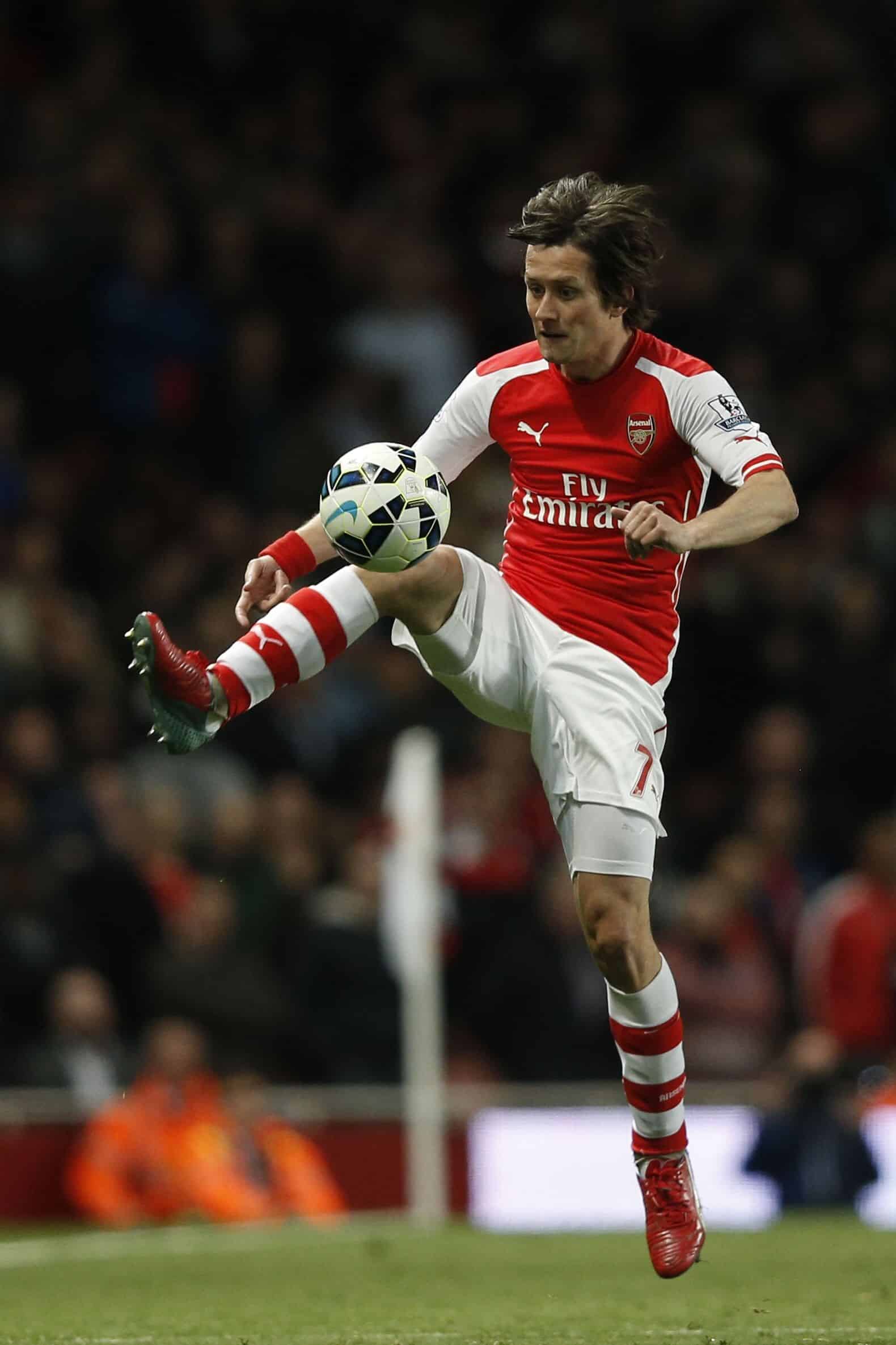 ARSENAL 2014/15 HOME SHIRT - #7 ROSICKY (SIZE M)