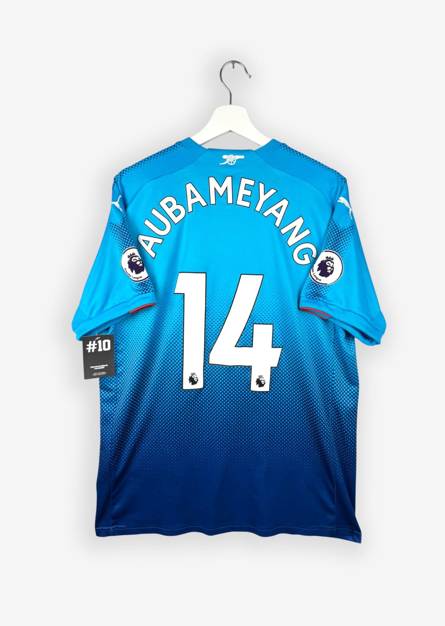 ARSENAL 2017/18 AWAY SHIRT - #14 AUBAMEYANG (SIZE L)
