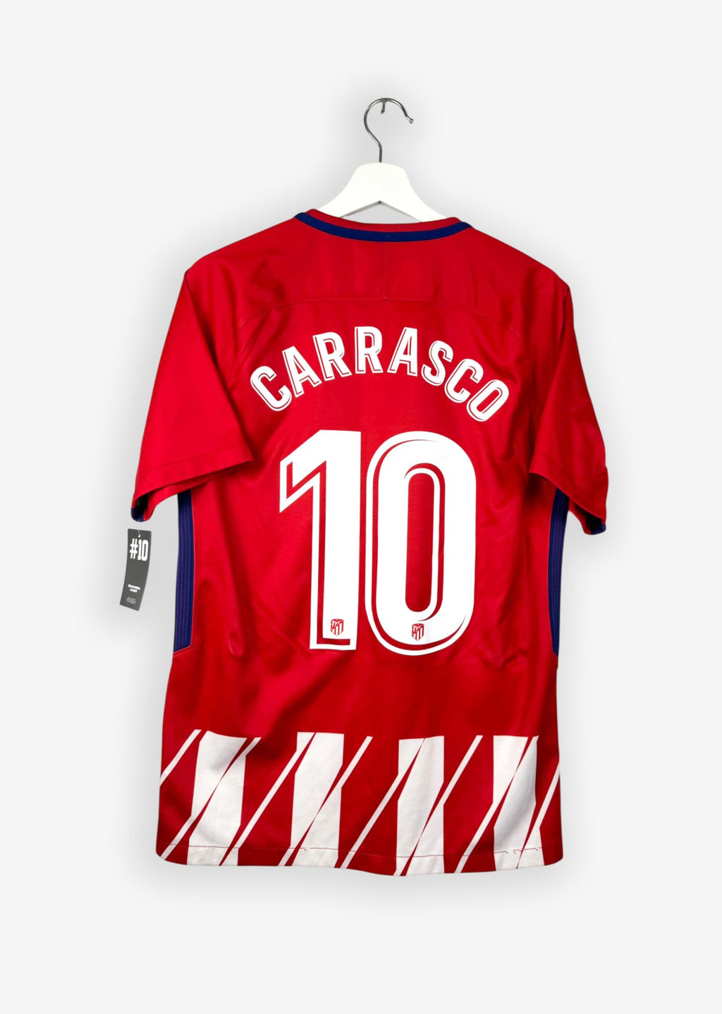 ATLETICO MADRID 2017/18 HOME SHIRT - #10 CARRASCO (SIZE M)