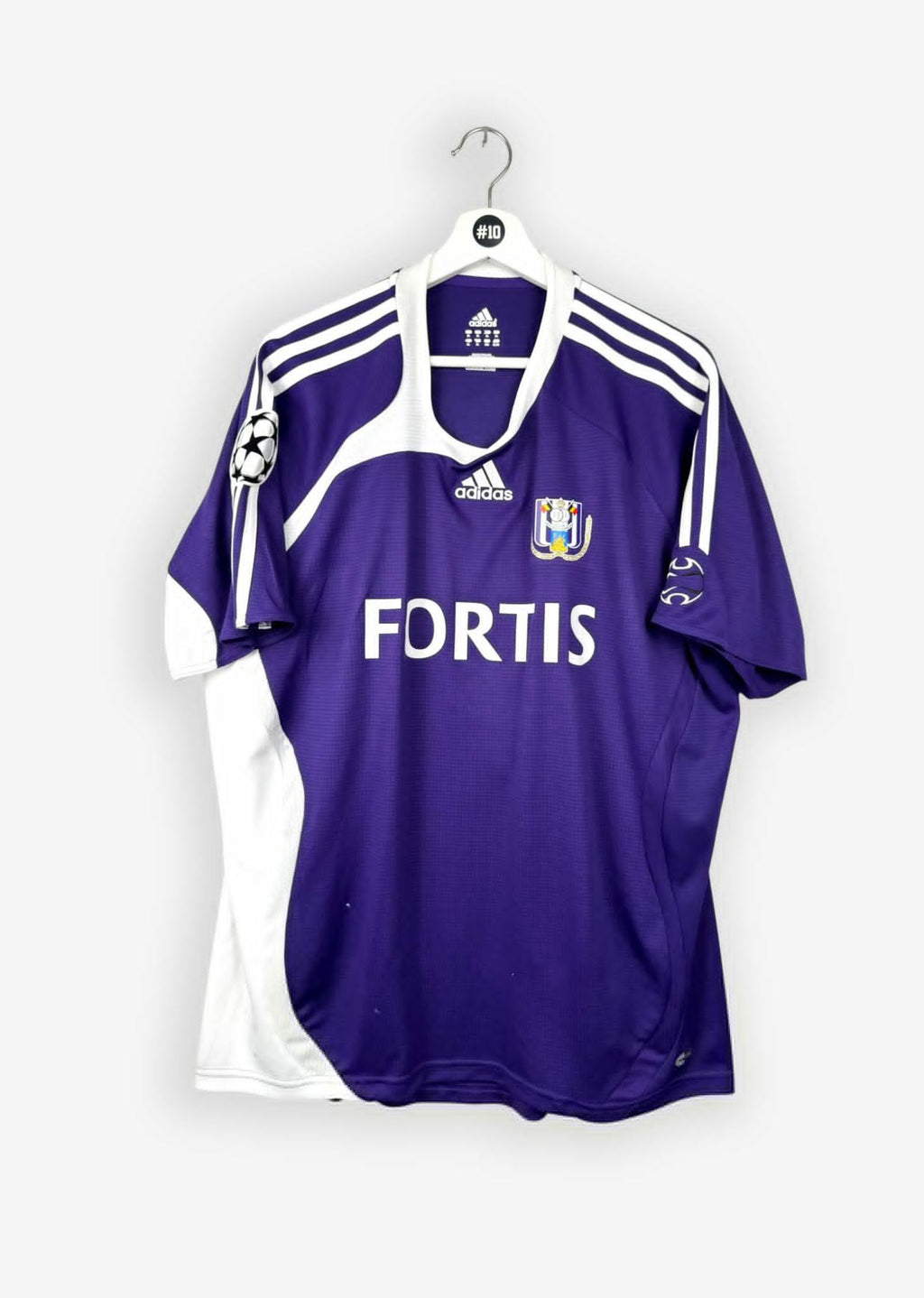 RSC ANDERLECHT 2006/07 HOME SHIRT - MATCHWORN/ISSUED CHAMPIONS LEAGUE #9 MBO MPENZA (SIZE XL)