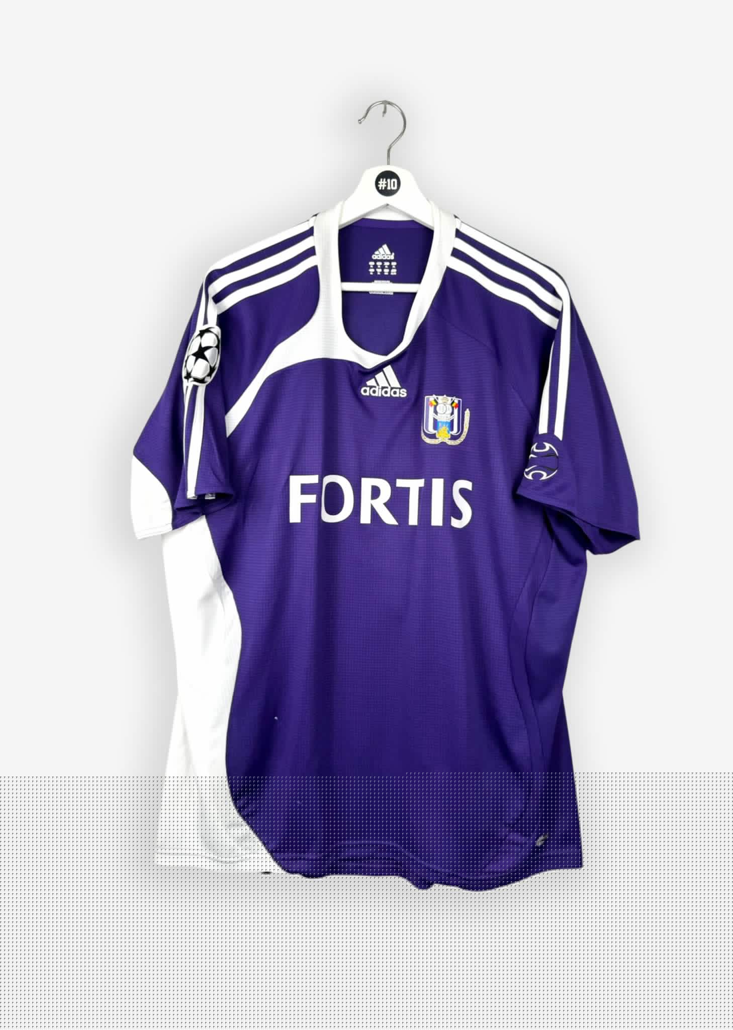 RSC ANDERLECHT 2006/07 HOME SHIRT - MATCHWORN/ISSUED CHAMPIONS LEAGUE #9 MBO MPENZA (SIZE XL)