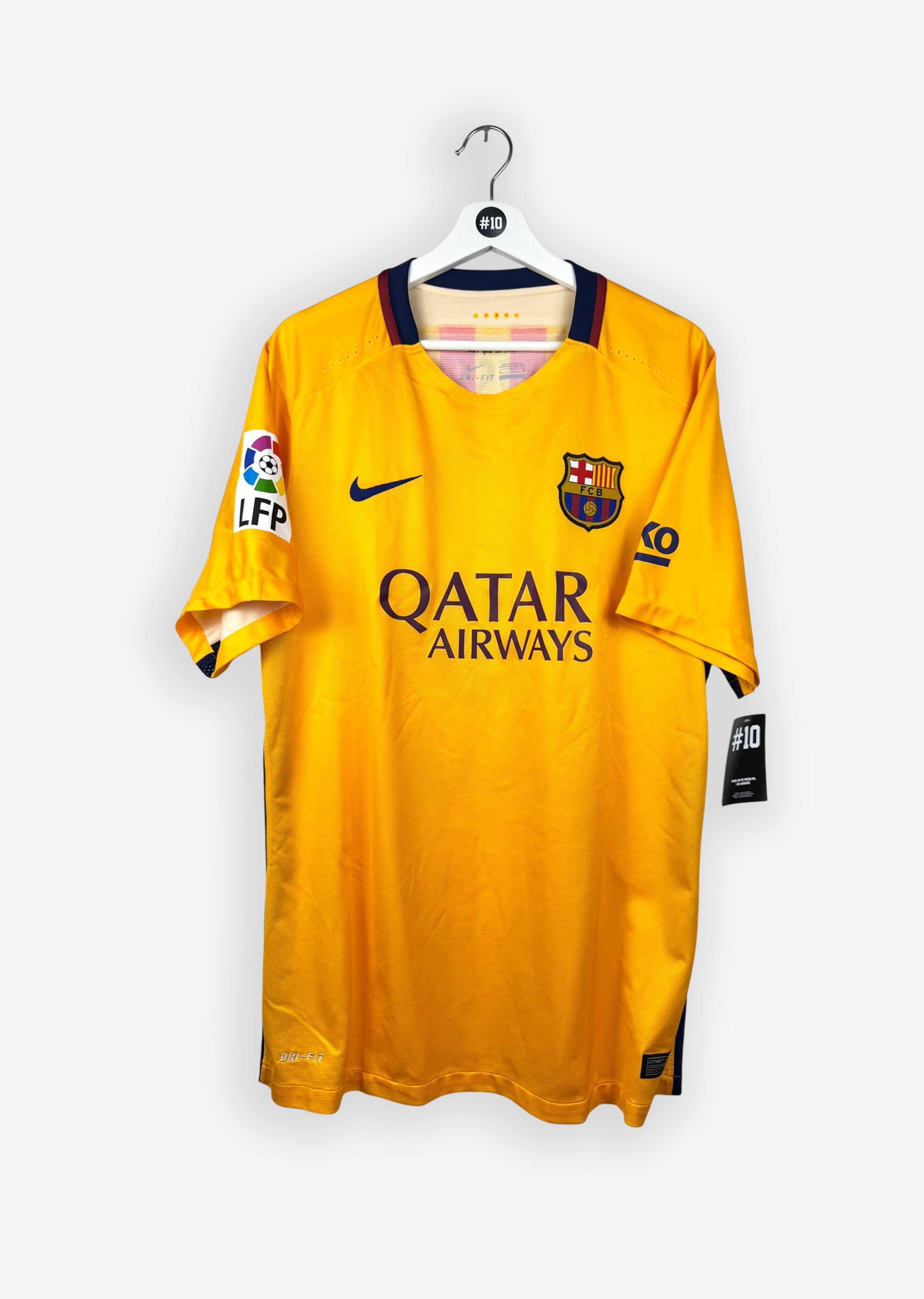 FC BARCELONA 2015/16 AWAY SHIRT - PLAYER ISSUE #10 MESSI (SIZE XL)