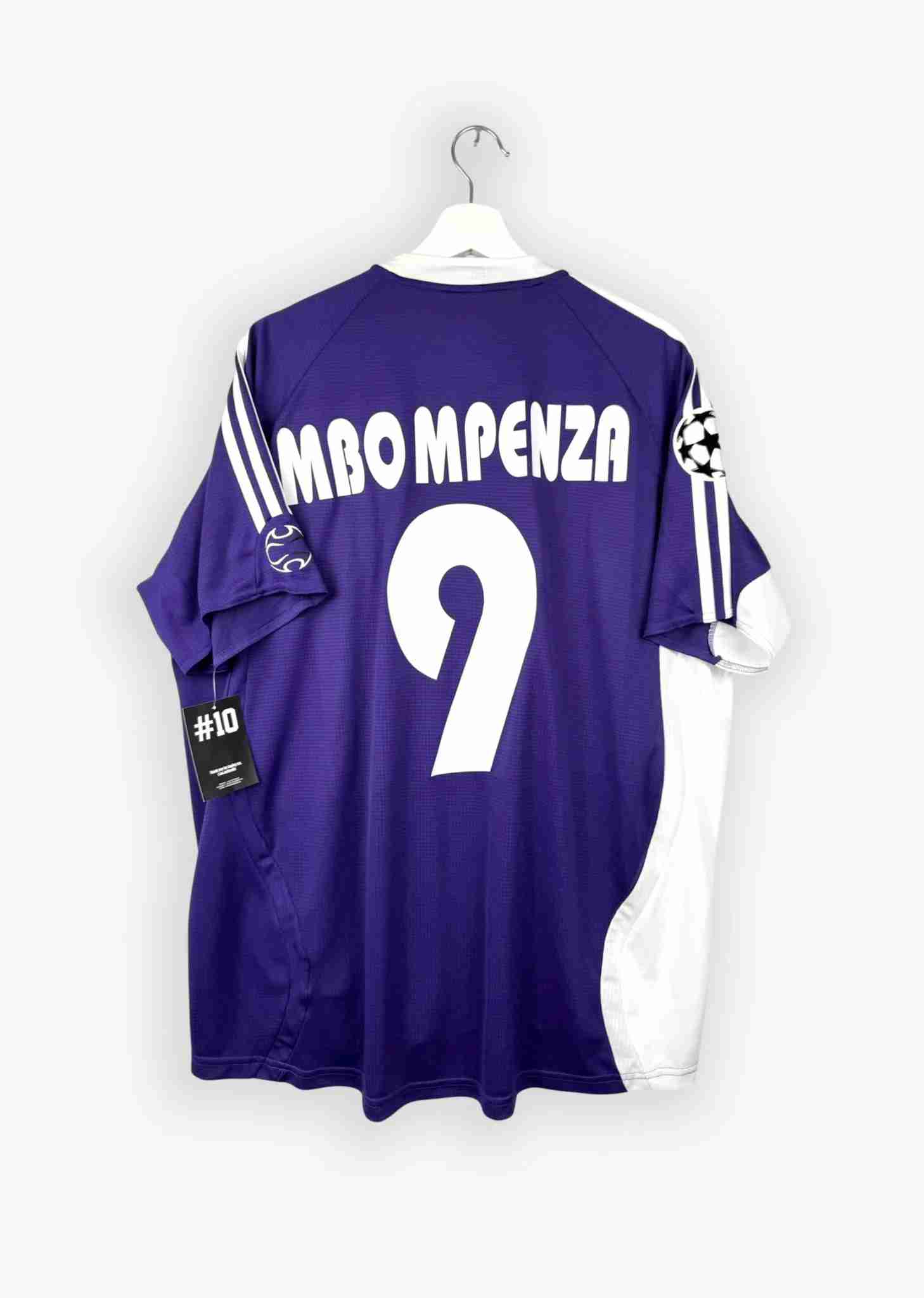RSC ANDERLECHT 2006/07 HOME SHIRT - MATCHWORN/ISSUED CHAMPIONS LEAGUE #9 MBO MPENZA (SIZE XL)