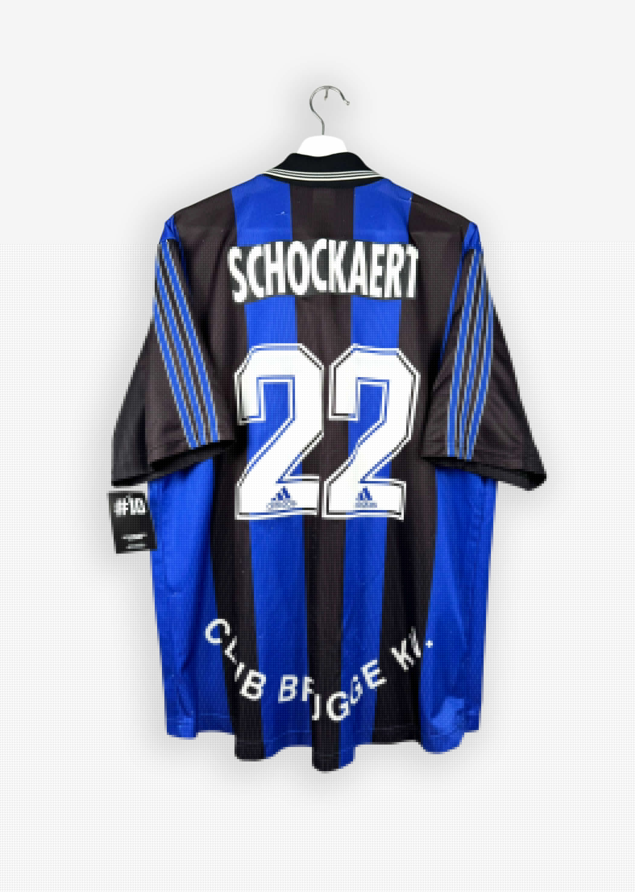 CLUB BRUGGE 1998/99 HOME SHIRT - #22 SCHOCKAERT (SIZE L)