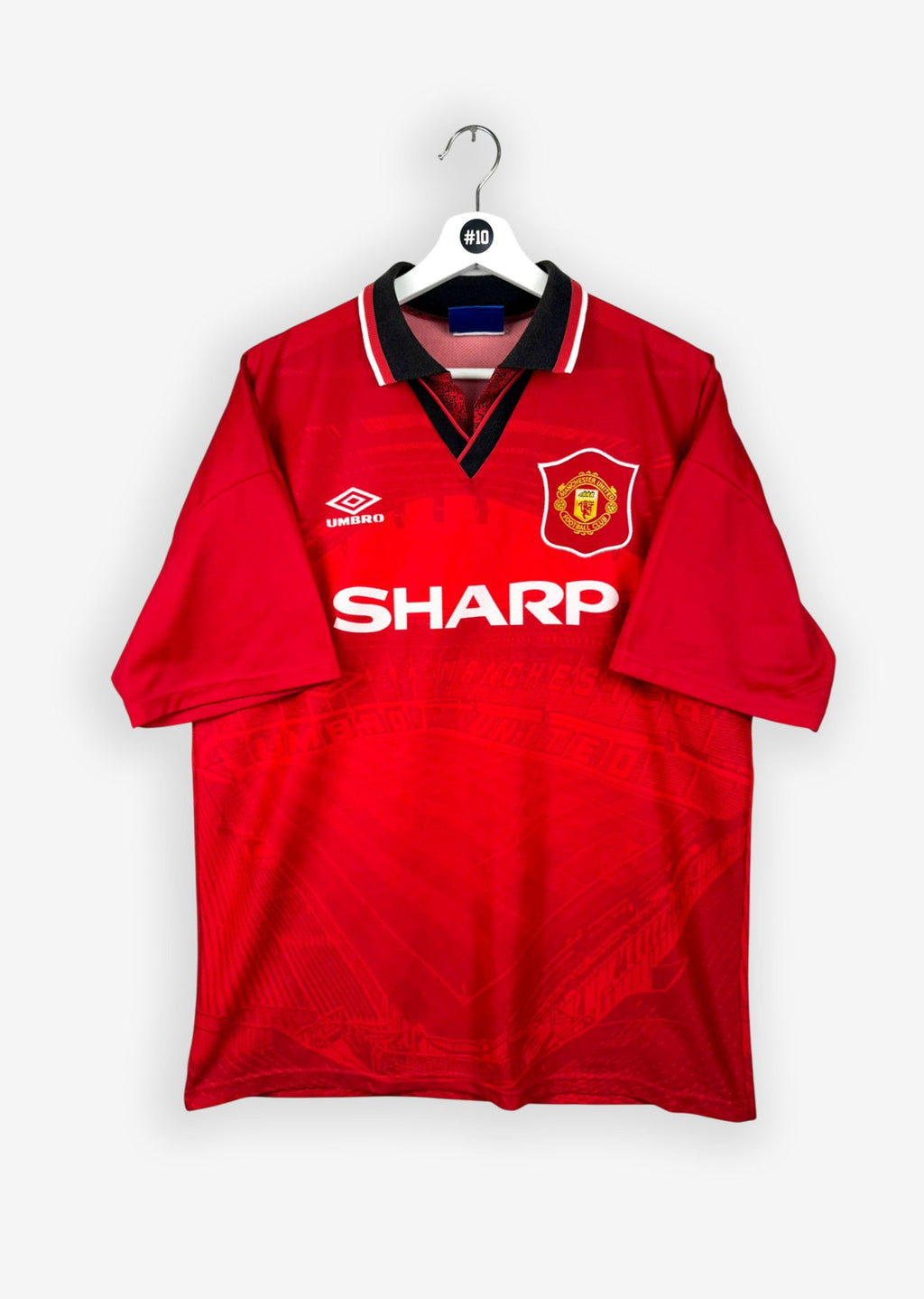 MANCHESTER UNITED 1994/95 HOME SHIRT - #28 BECKHAM (SIZE L)