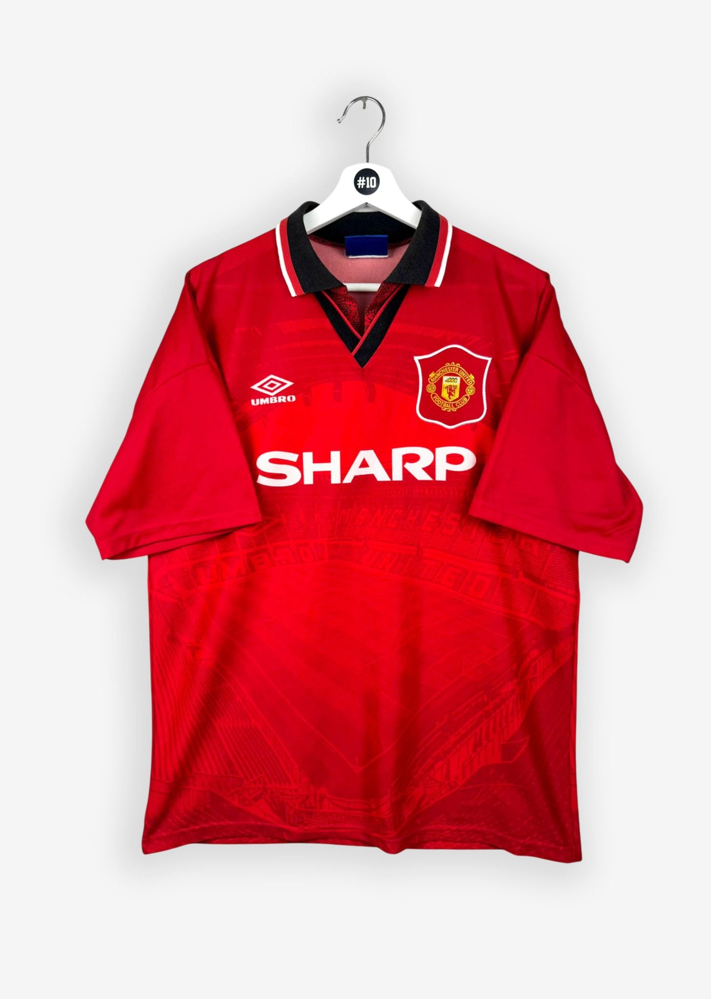 MANCHESTER UNITED 1994/95 HOME SHIRT - #28 BECKHAM (SIZE L)
