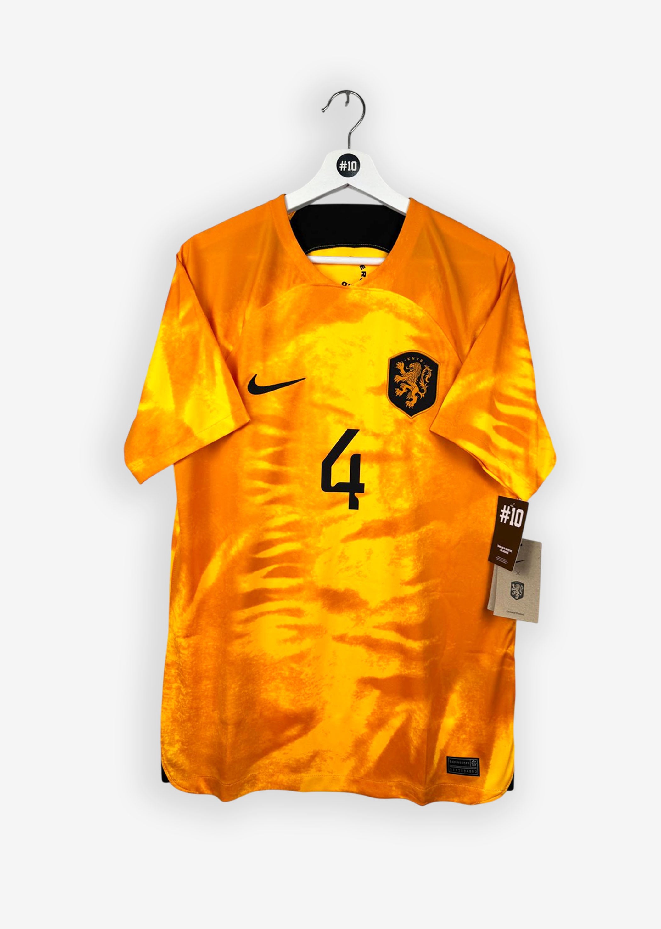 THE NETHERLANDS 2022/23 HOME SHIRT - #4 VIRGIL VAN DIJK (SIZE M) NWT