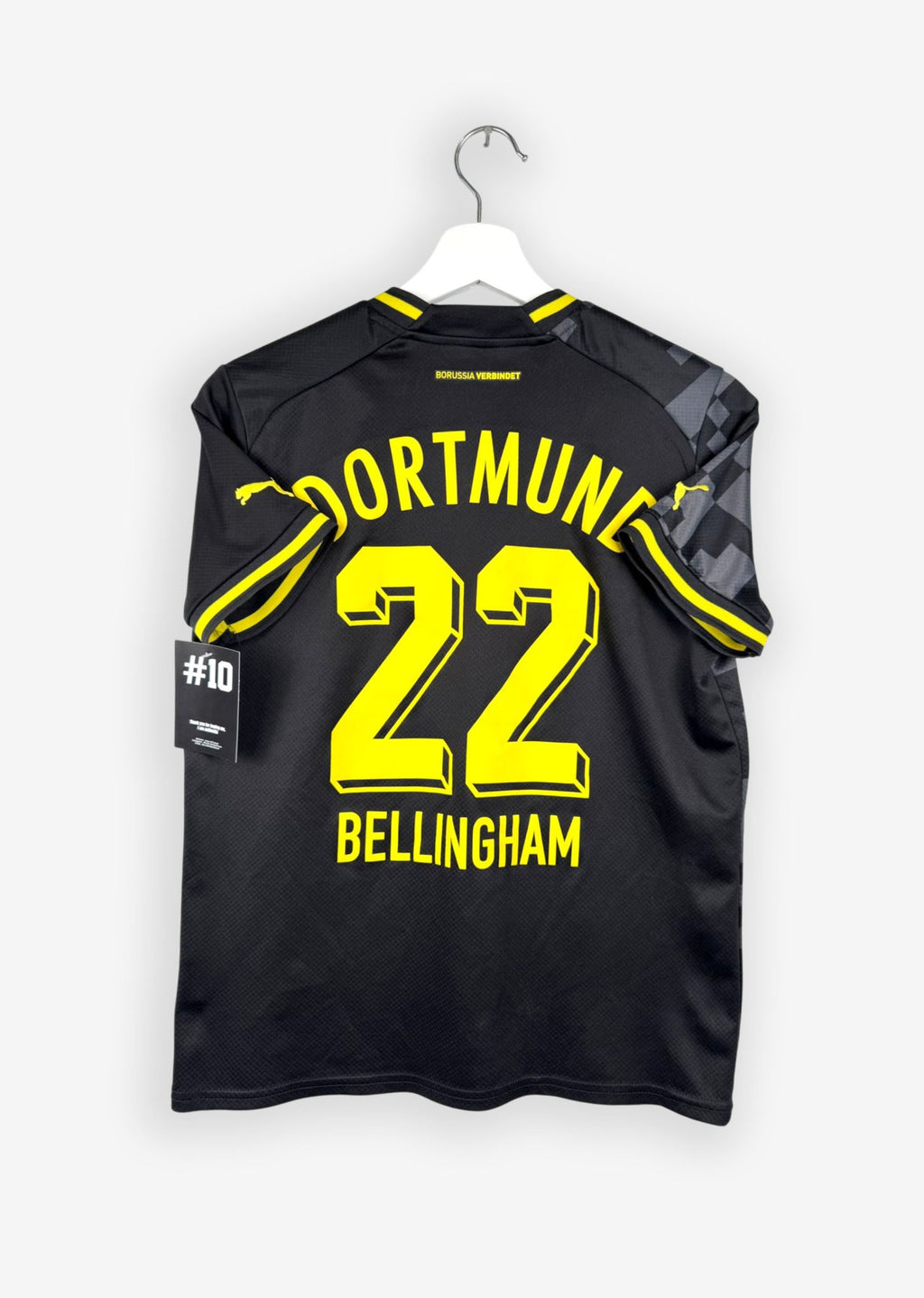 BORUSSIA DORTMUND 2022/23 AWAY SHIRT - #22 BELLINGHAM (SIZE 164 KIDS)