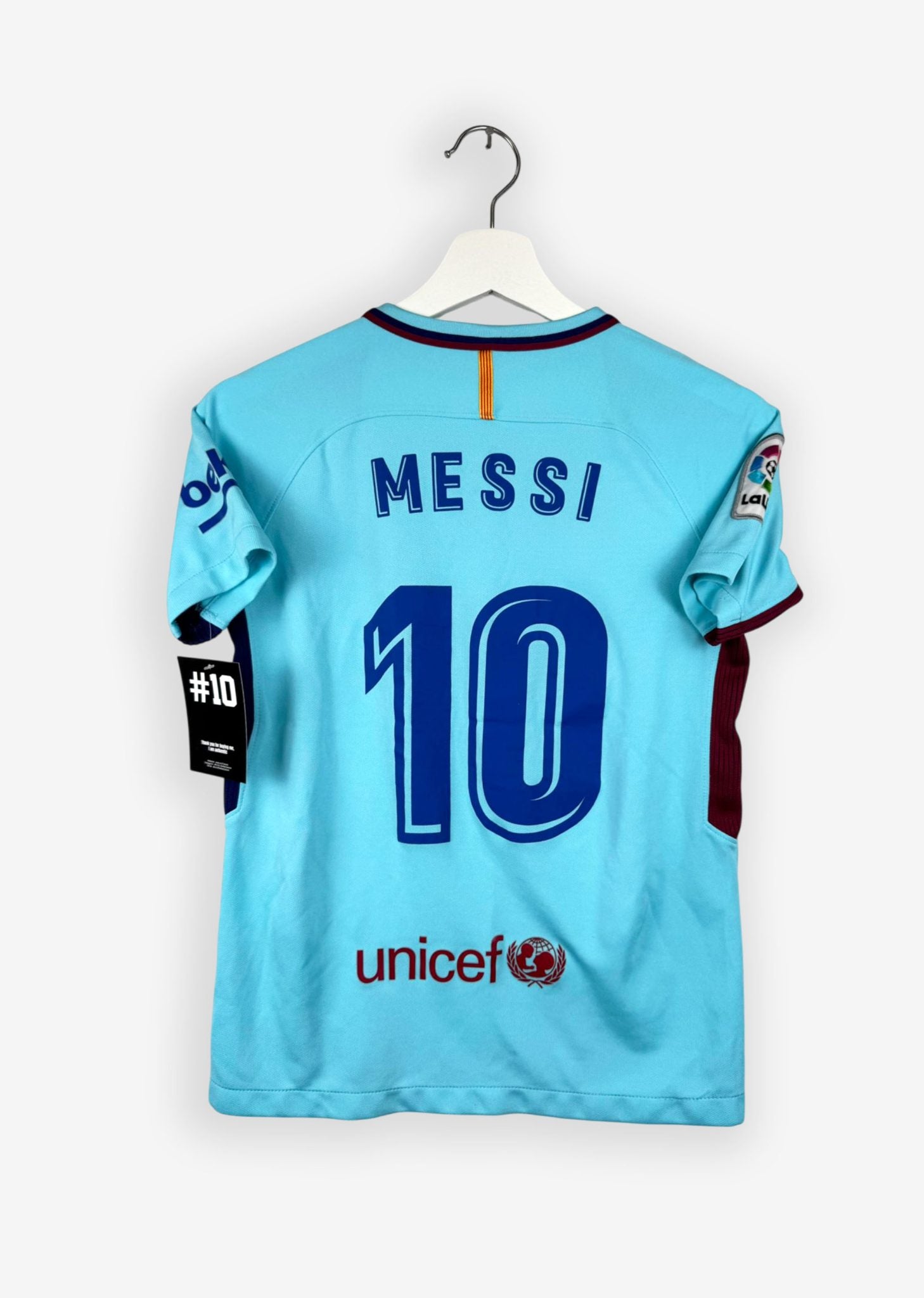 FC BARCELONA 2017/18 AWAY SHIRT - #10 MESSI (SIZE 140 KIDS)