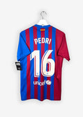 FC BARCELONA 2021/22 HOME SHIRT - #16 PEDRI (SIZE S)