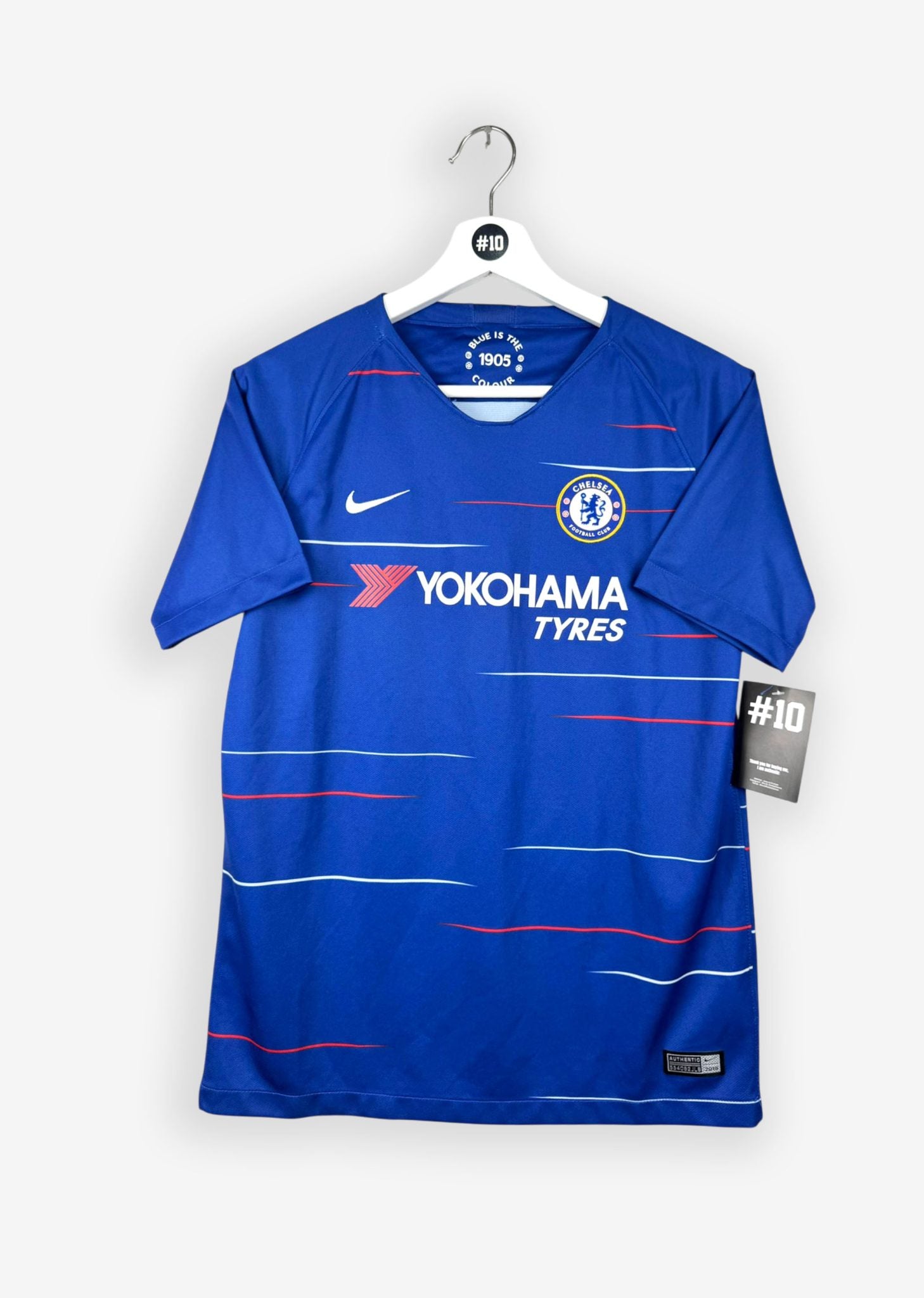 CHELSEA 2018/19 HOME SHIRT - #10 HAZARD (KIDS SIZE 158/170)