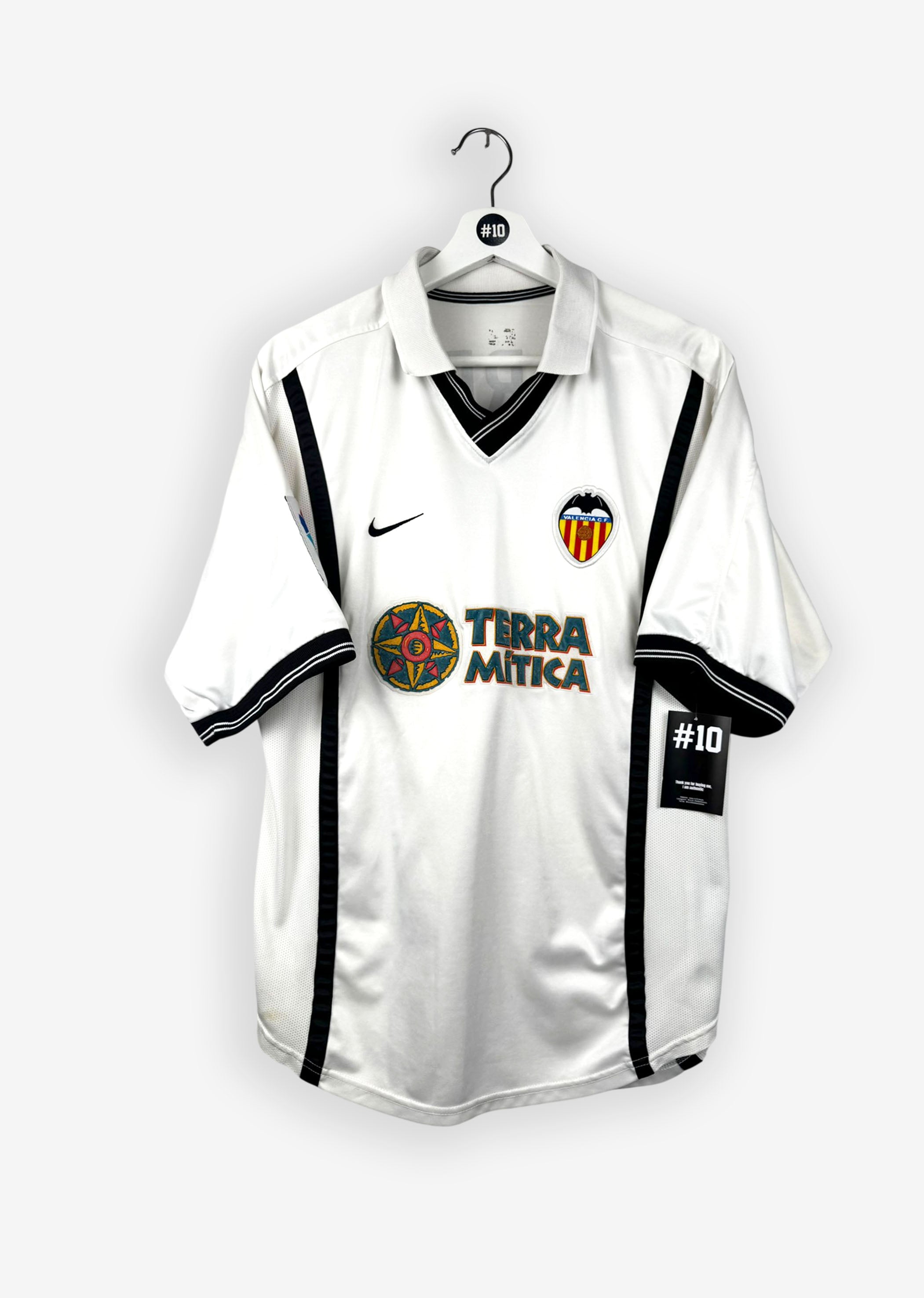 VALENCIA 2000/01 HOME SHIRT - #7 CAREW (SIZE M)