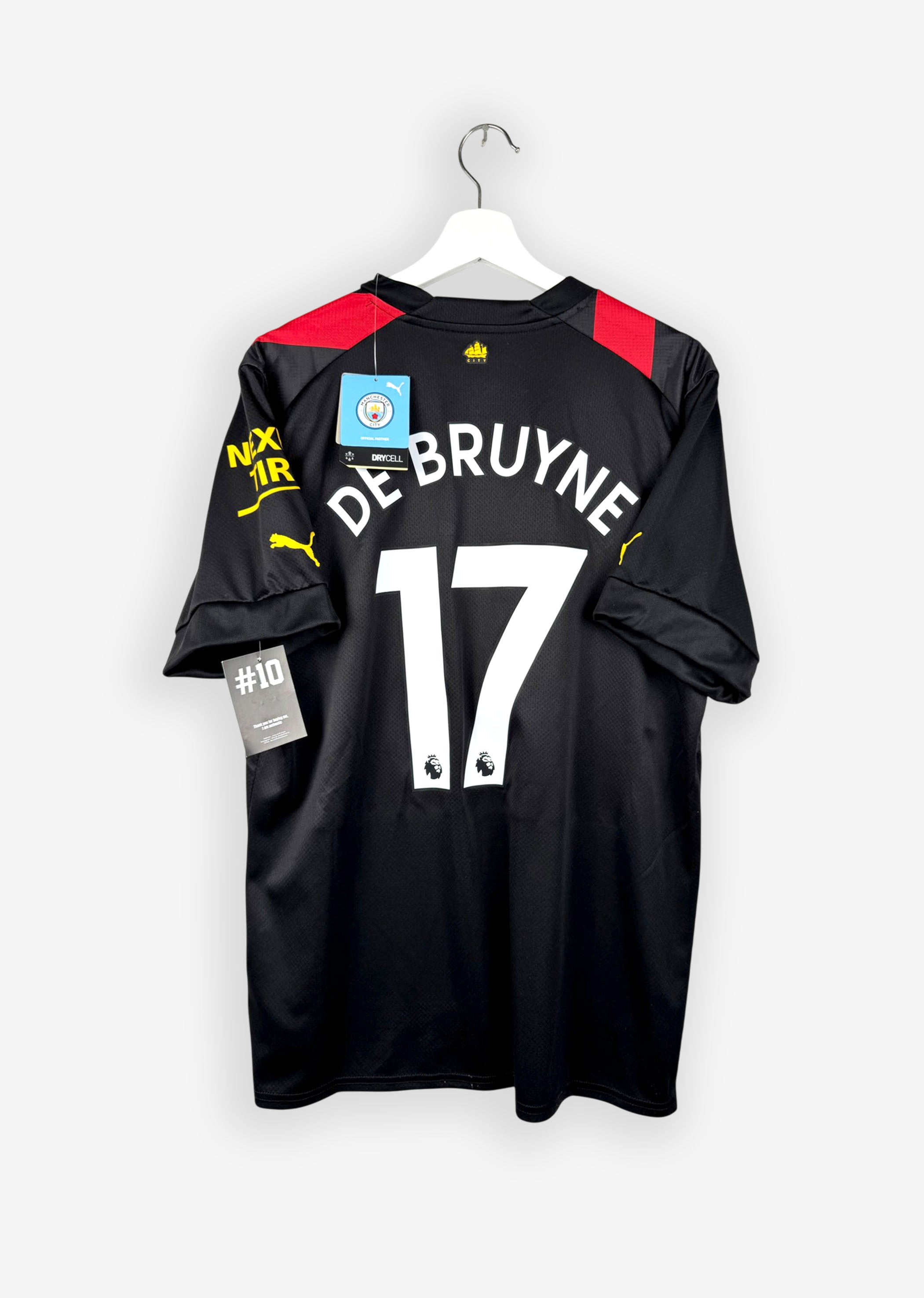MANCHESTER CITY 2022/23 AWAY SHIRT - #17 DE BRUYNE (SIZE L) NWT