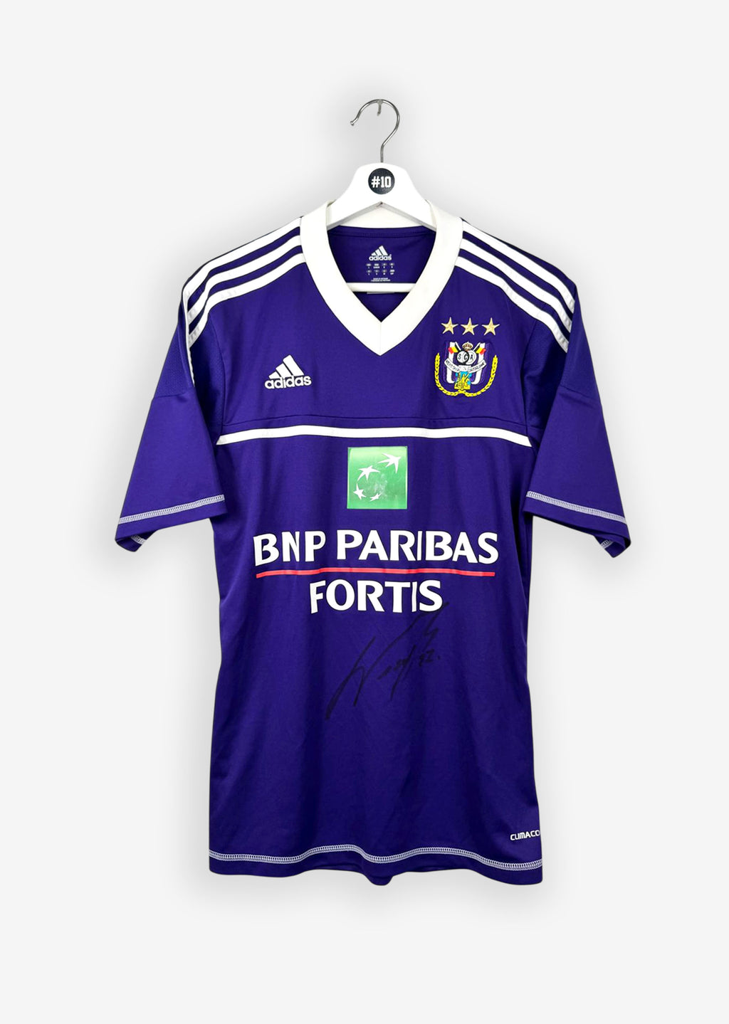 RSC ANDERLECHT 2012/13 HOME SHIRT - SIGNED BY WASILEWSKI (SIZE S)